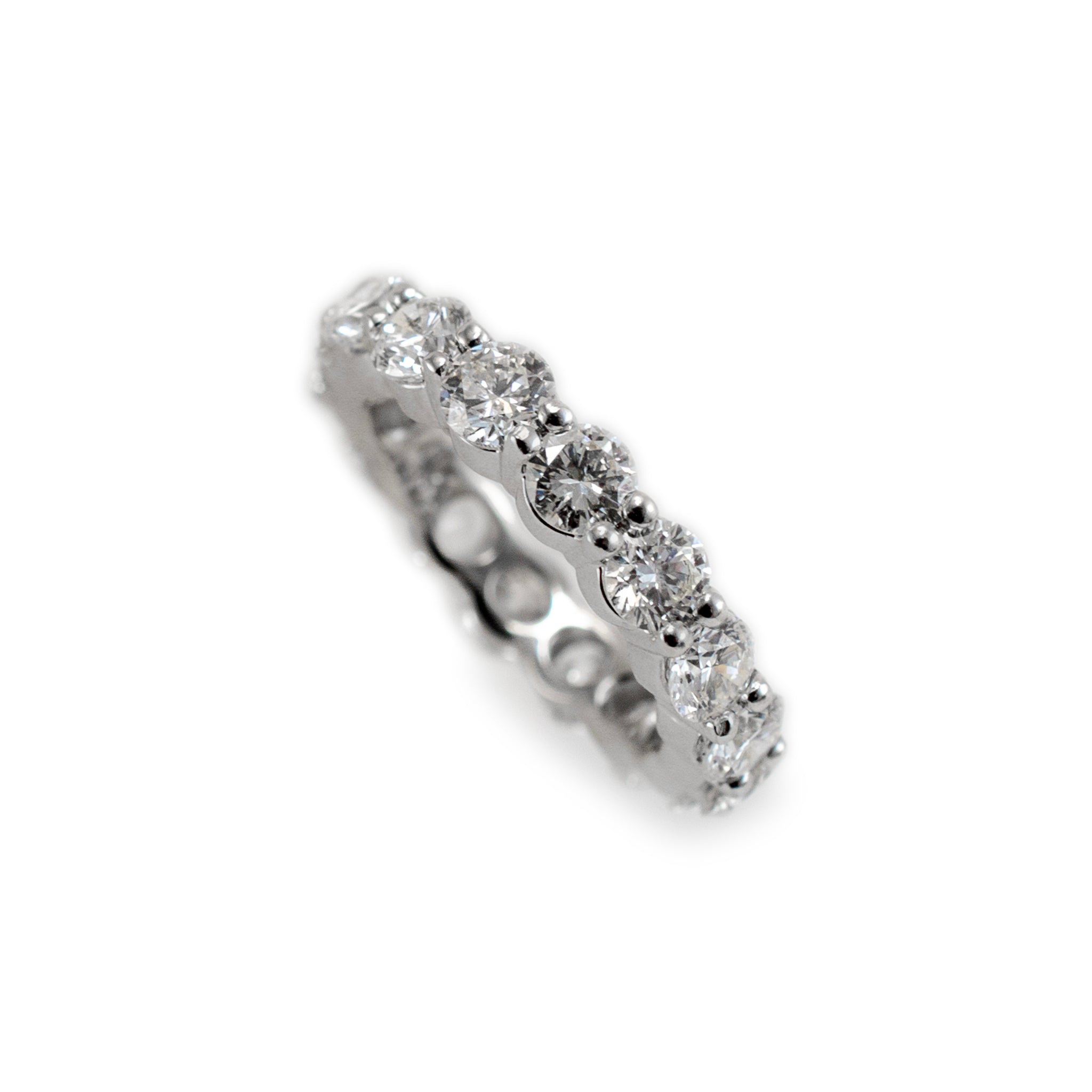 Ladies 14K White Gold Full Eternity 2.93ct Diamond Wedding Band