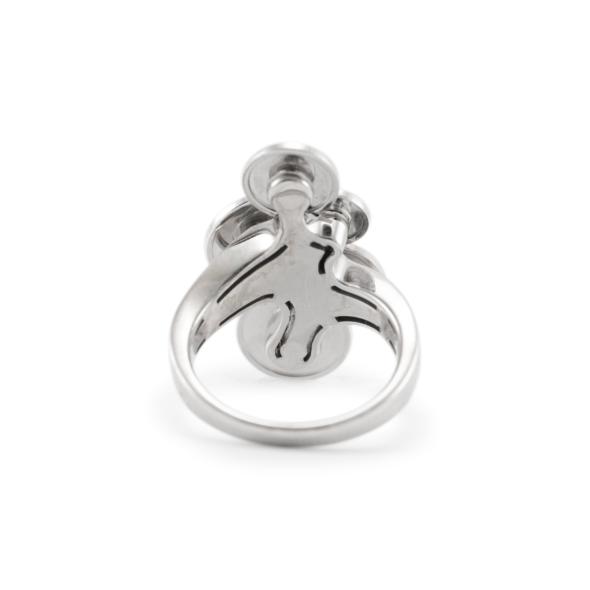 Bvlgari 18K White Gold Cicladi Spiral Circles Cocktail Ring