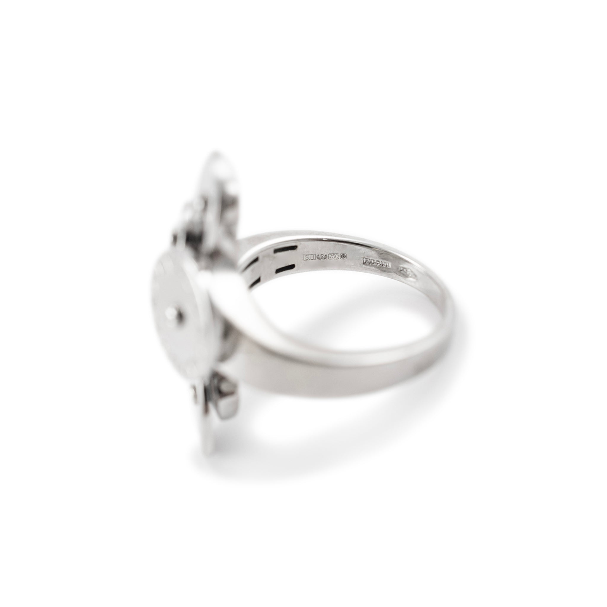 Bvlgari 18K White Gold Cicladi Spiral Circles Cocktail Ring