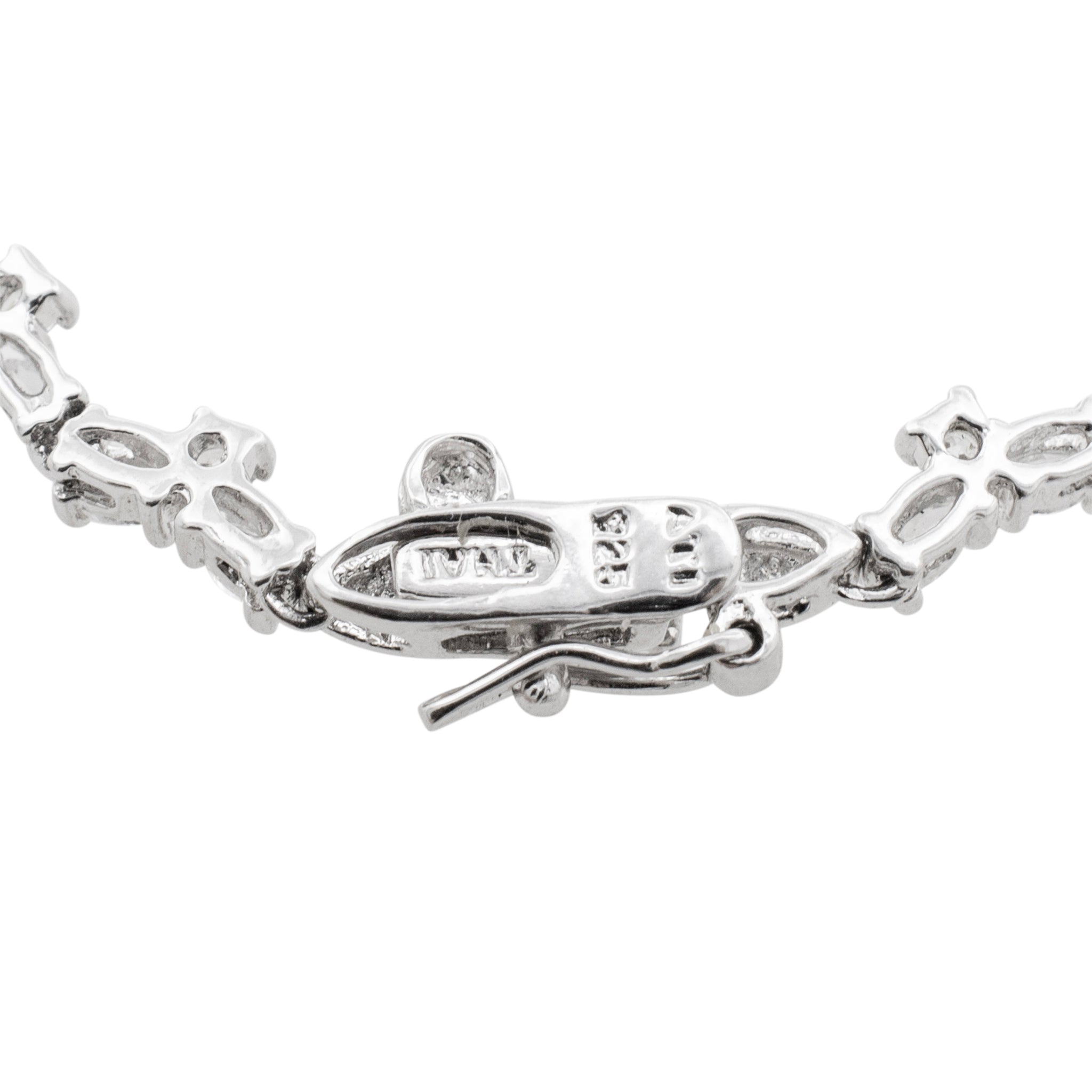 Ladies 925 Sterling Silver Cubic Zirconia Red Carpet Chain Necklace