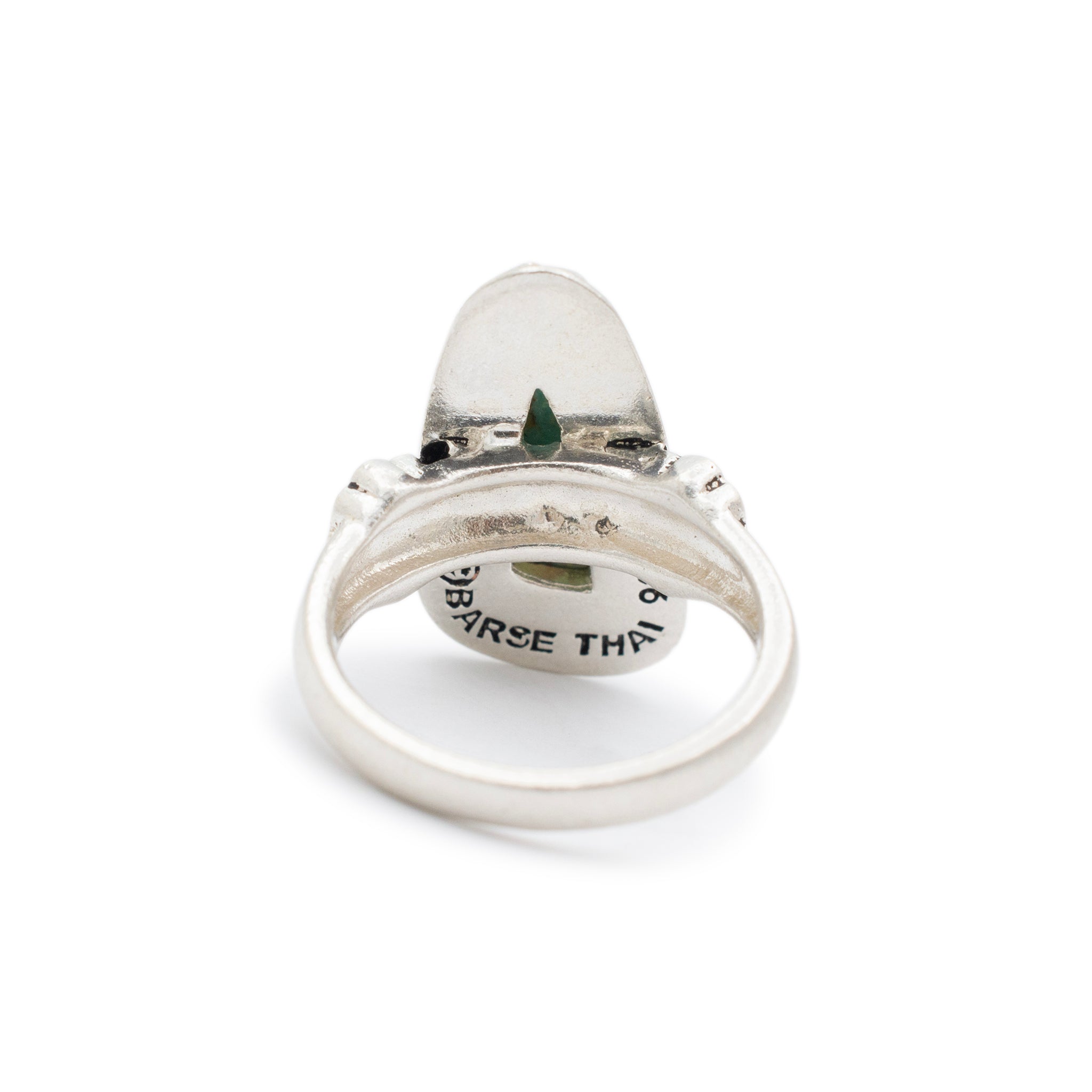 Vintage 925 Sterling Silver Roped Turqouise Cocktail Ring