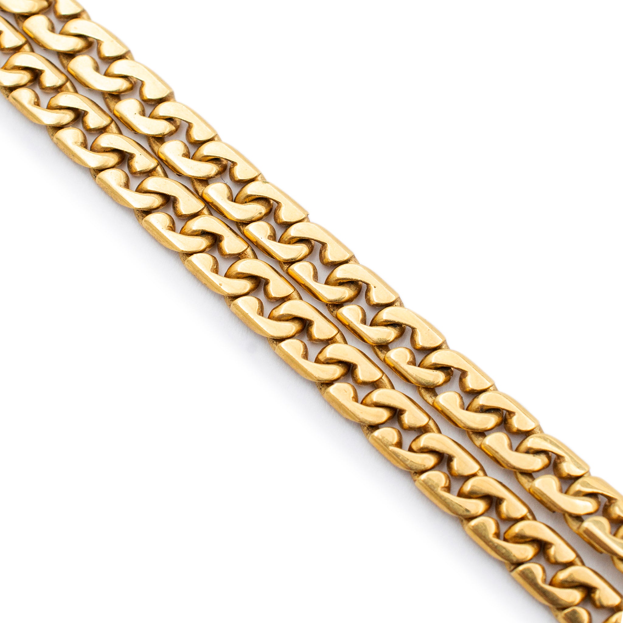 Vintage 18K Yellow Gold Ancient Coin Halo Diamond Razor Link Pendant Necklace