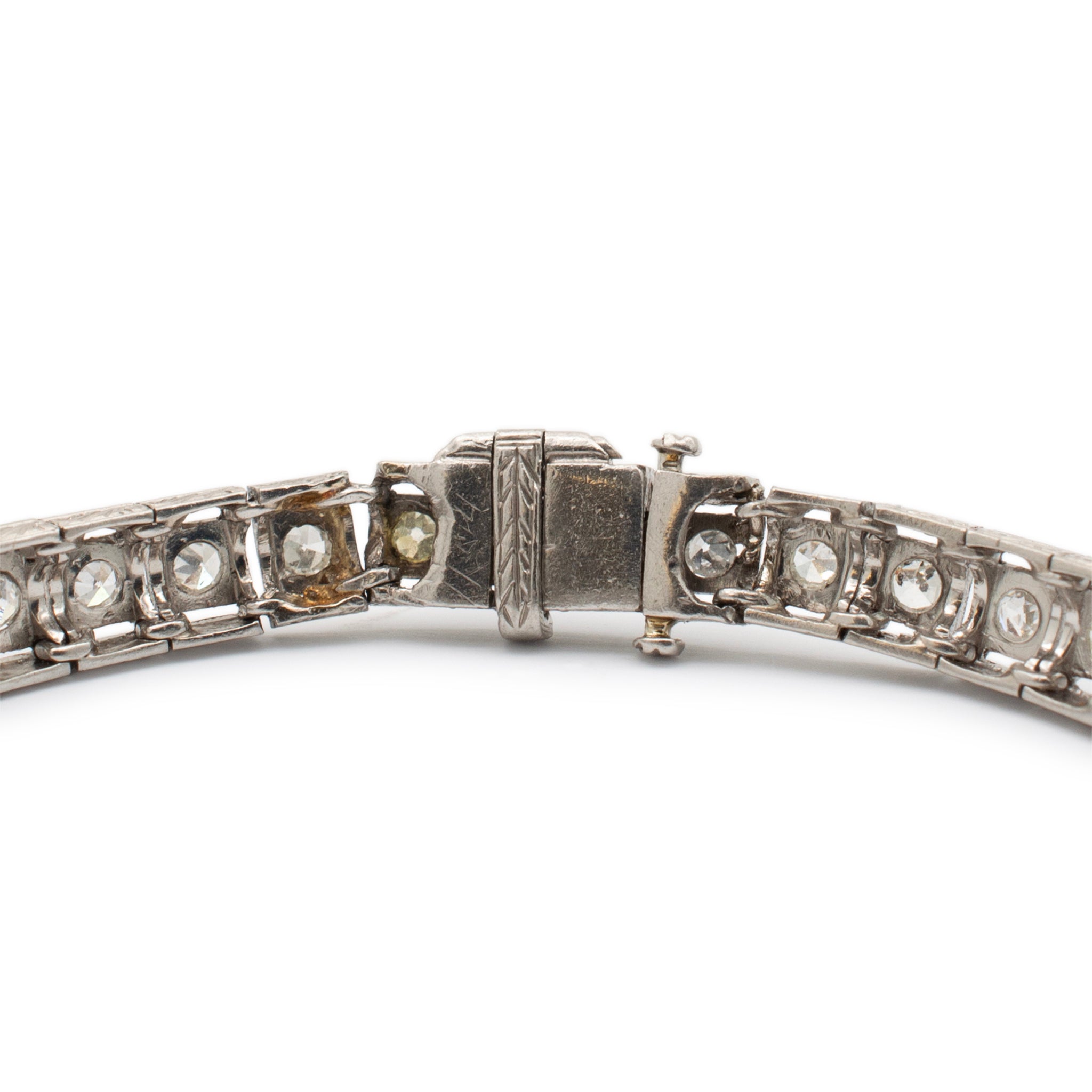 Antique Art Deco Platinum Diamonds Sapphires Cocktail Link Bracelet