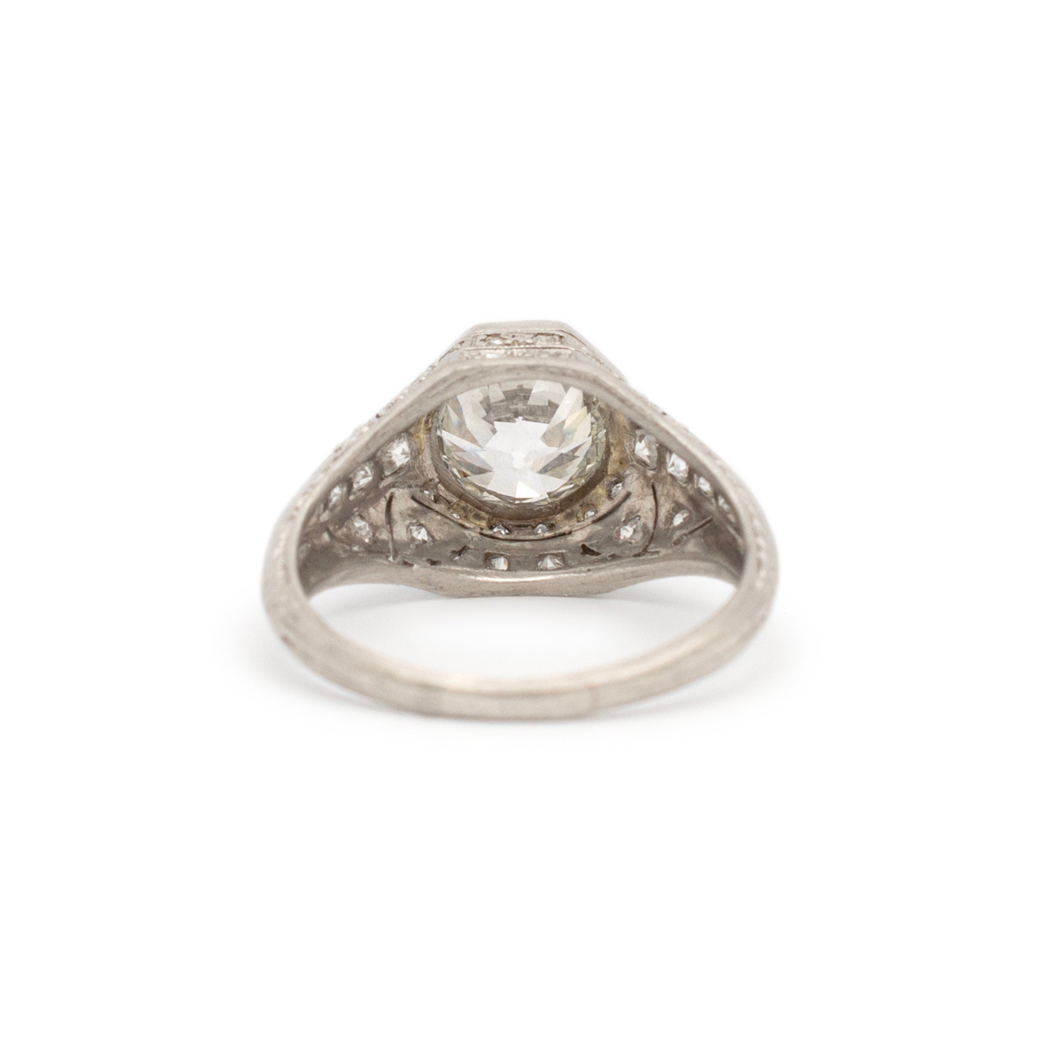 Ladies Antique Art Deco 1.71CT Gia Filigreed Diamond Engagement Ring