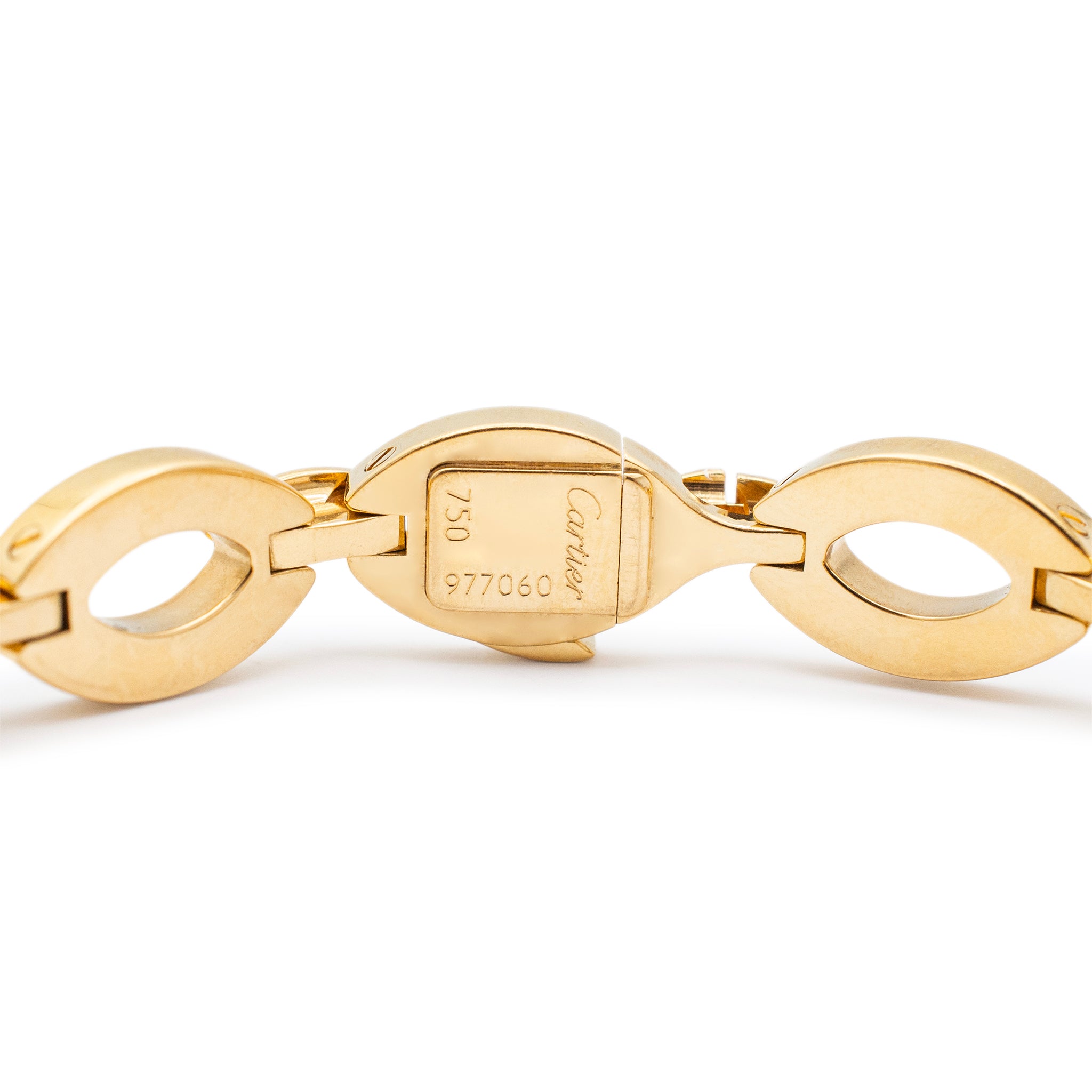 Vintage Cartier 18K Yellow Gold Diadea Diamond Oval Link Bracelet