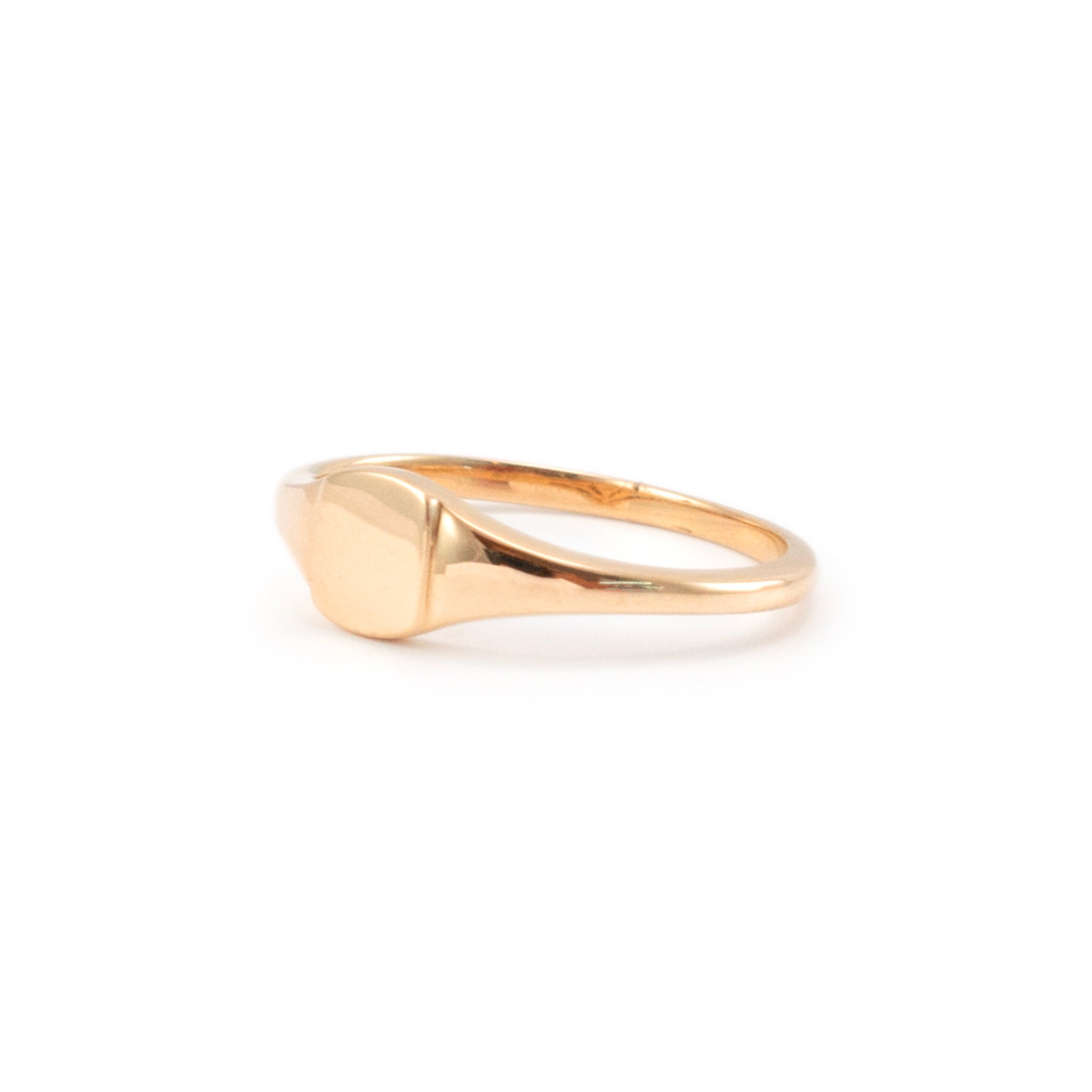 Luvente 14K Yellow Gold Square Signet Band Ring