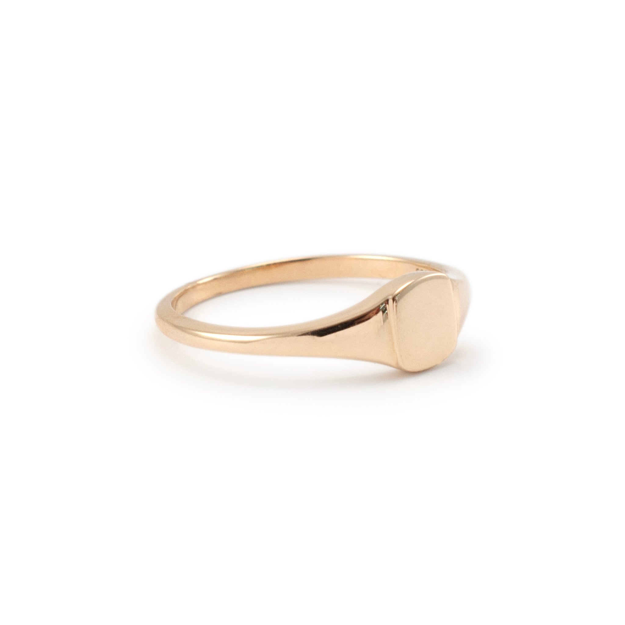 Luvente 14K Yellow Gold Square Signet Band Ring