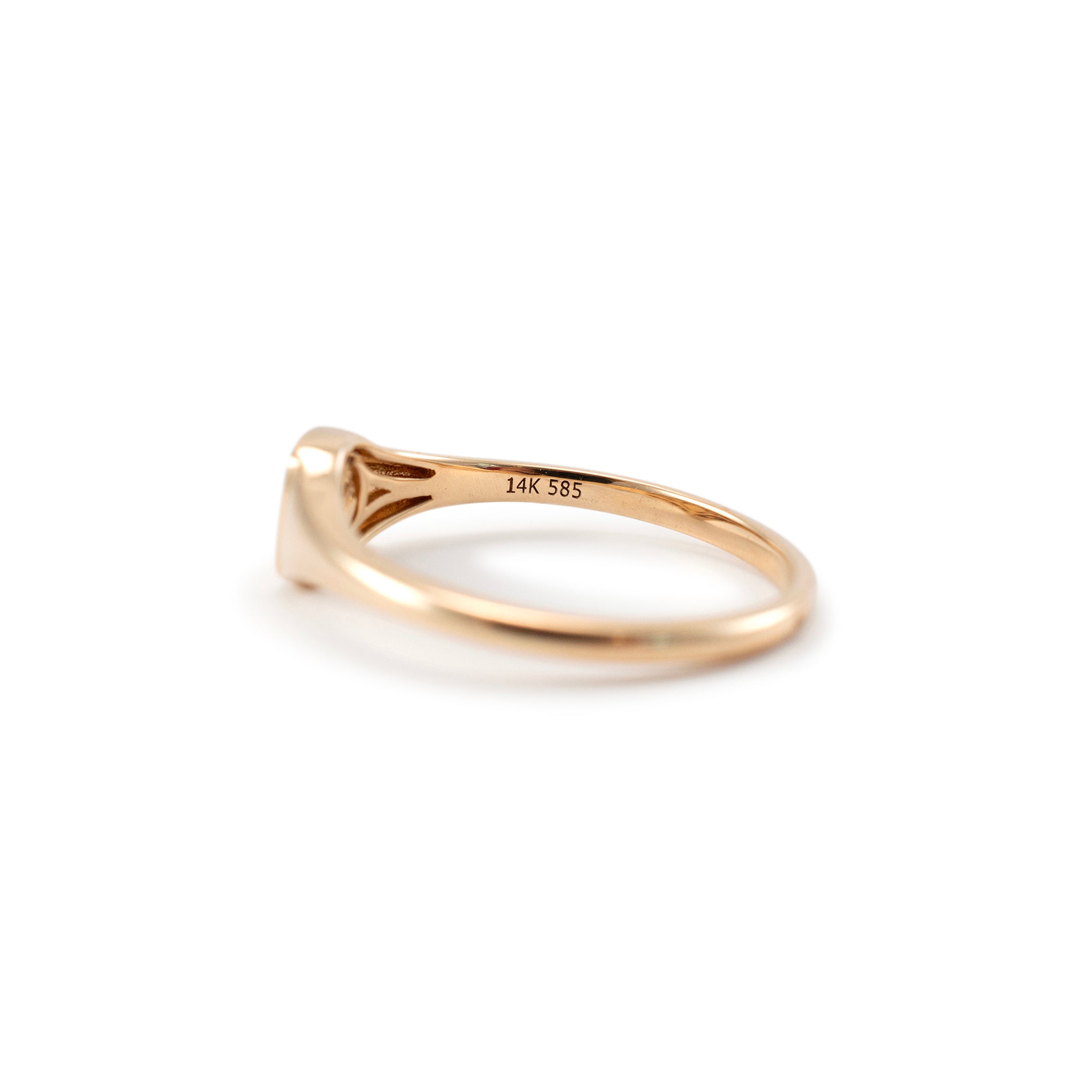 Luvente 14K Yellow Gold Square Signet Band Ring