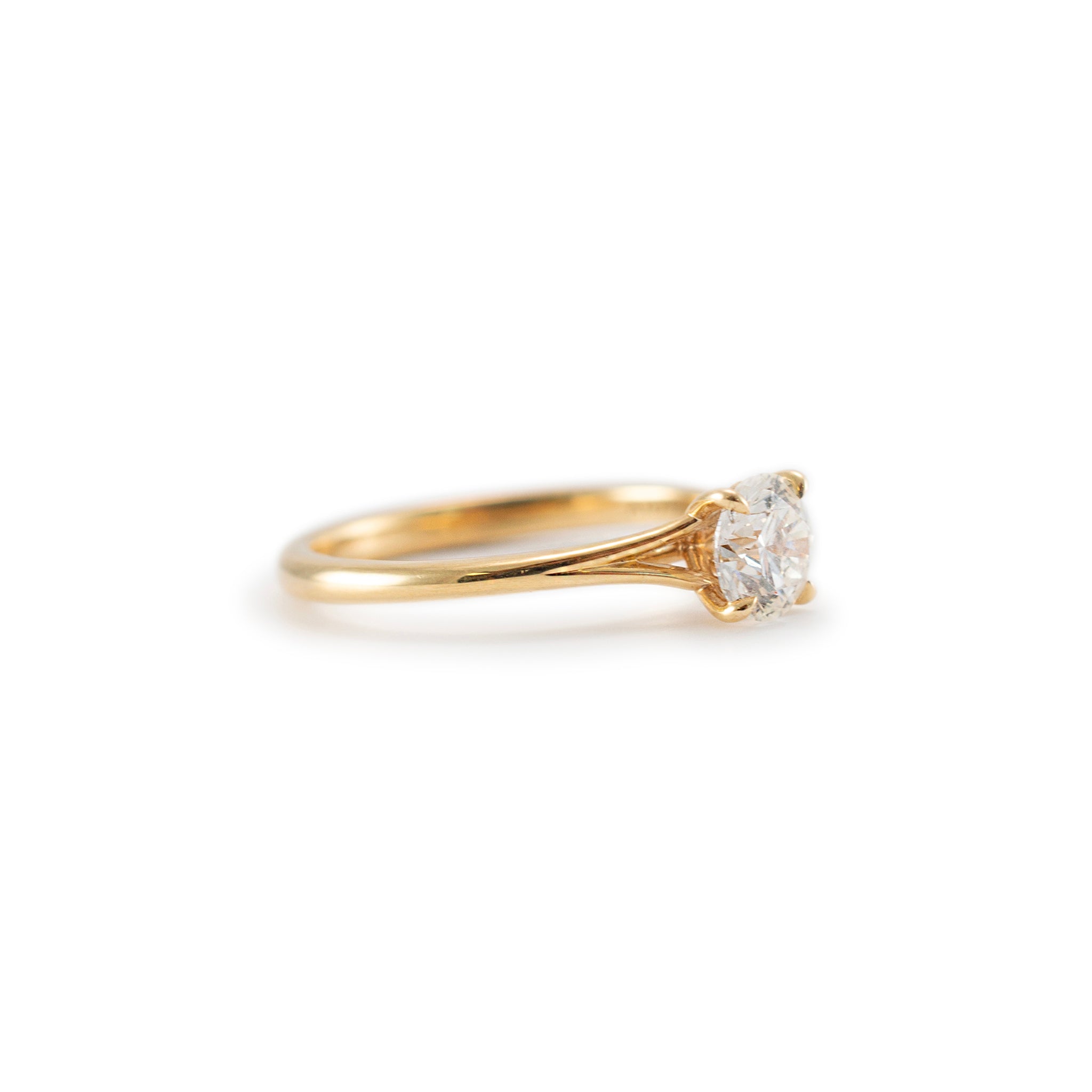 De Beers 18K Yellow Gold Classic Round Brilliant Solitaire Engagement Ring