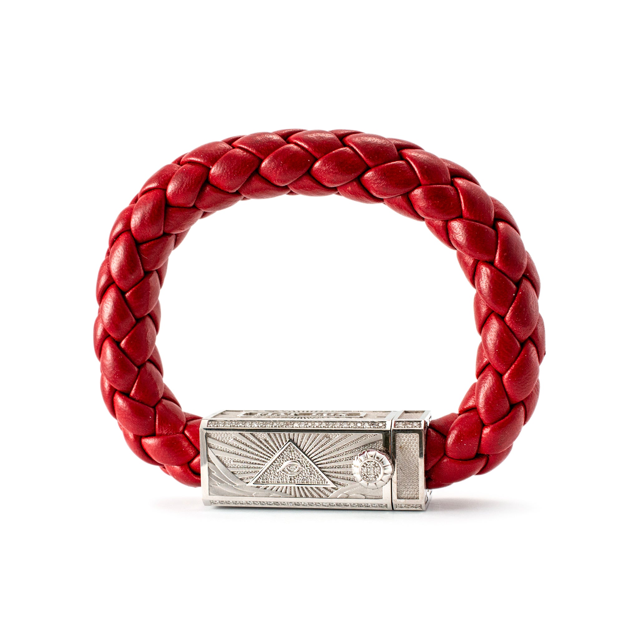 Sword Limited Red Fiat Lux 18K White Gold Titanium Eagle Diamond Bracelet