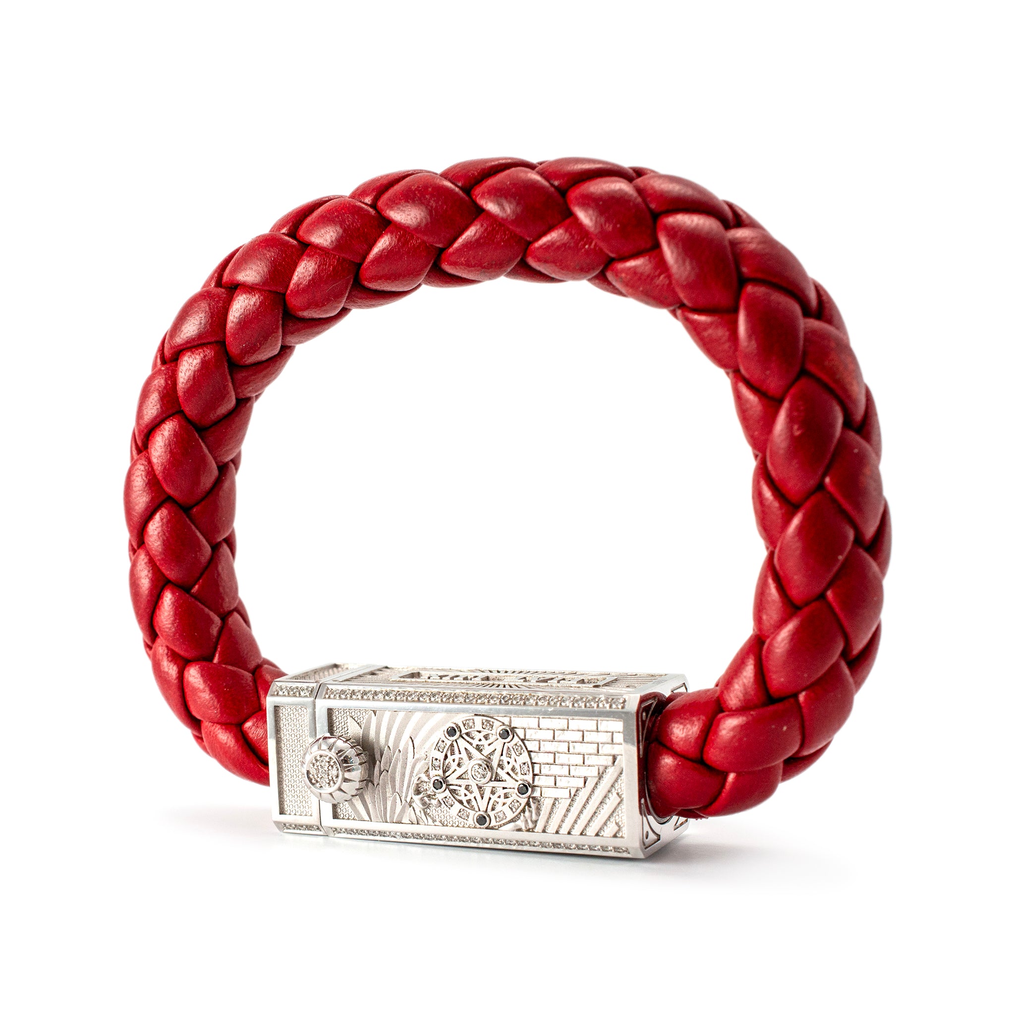 Sword Limited Red Fiat Lux 18K White Gold Titanium Eagle Diamond Bracelet