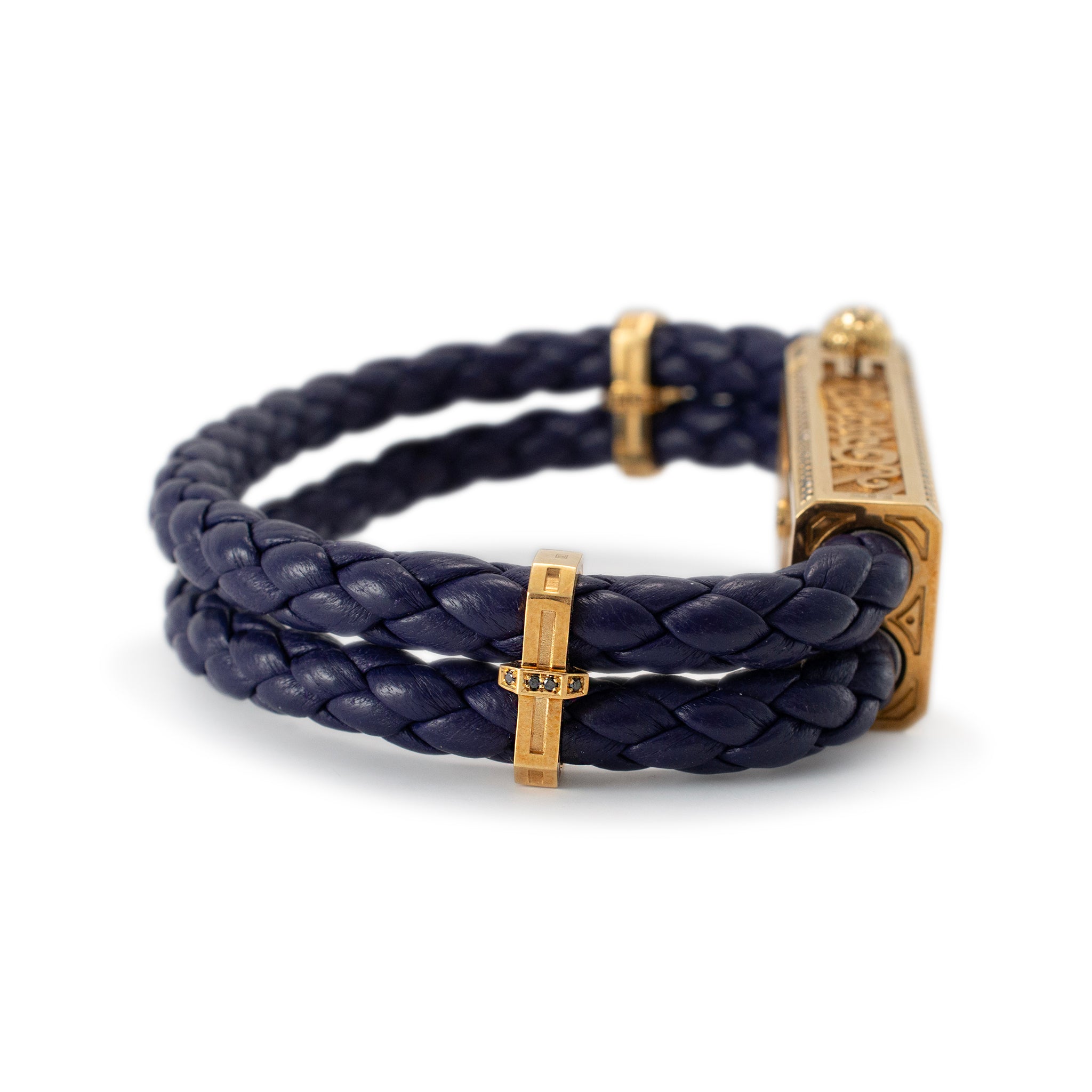 Sword Limited Blue Carpe Diem 18K Yellow Gold Titanium Heart Diamond Bracelet