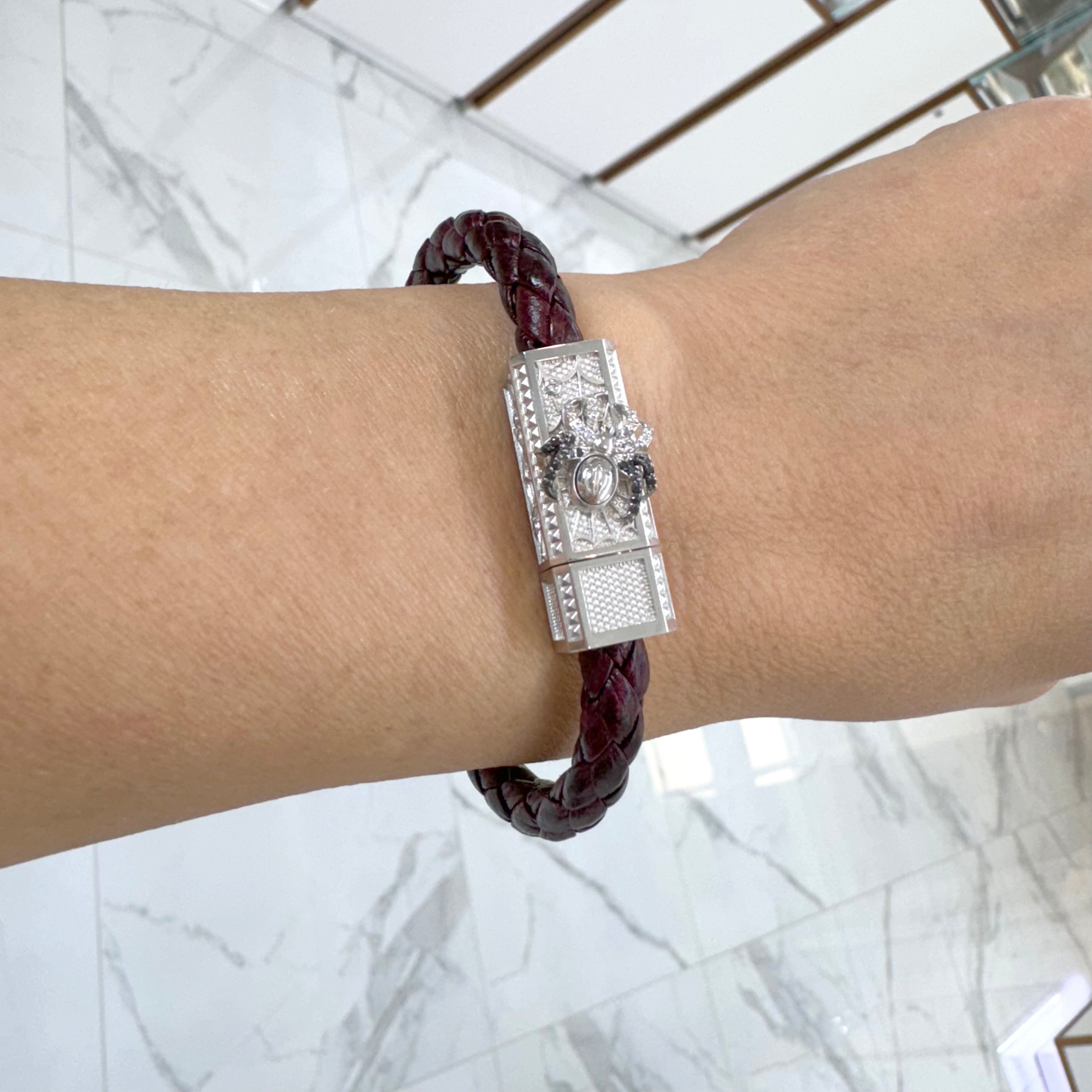 Sword Limited Memento Mori 18K White Gold Titanium White Black Diamond Bracelet