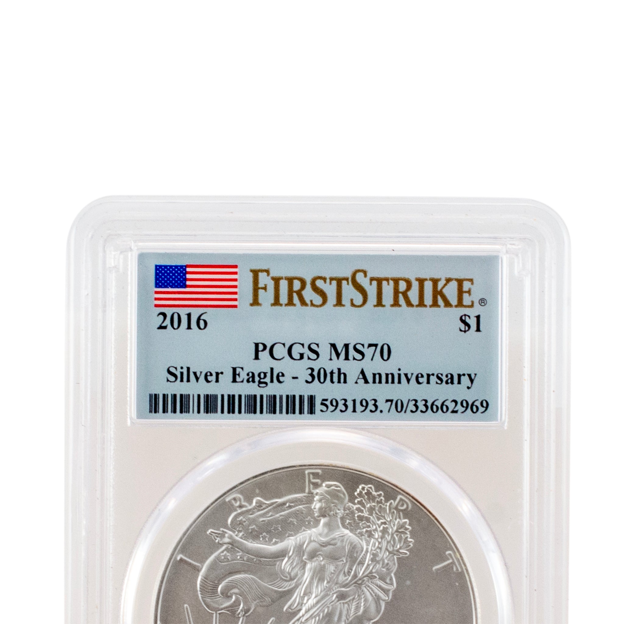 2016 1 Oz PCGS First Strike MS70 999 Fine Silver $1 American Eagle Liberty Coin