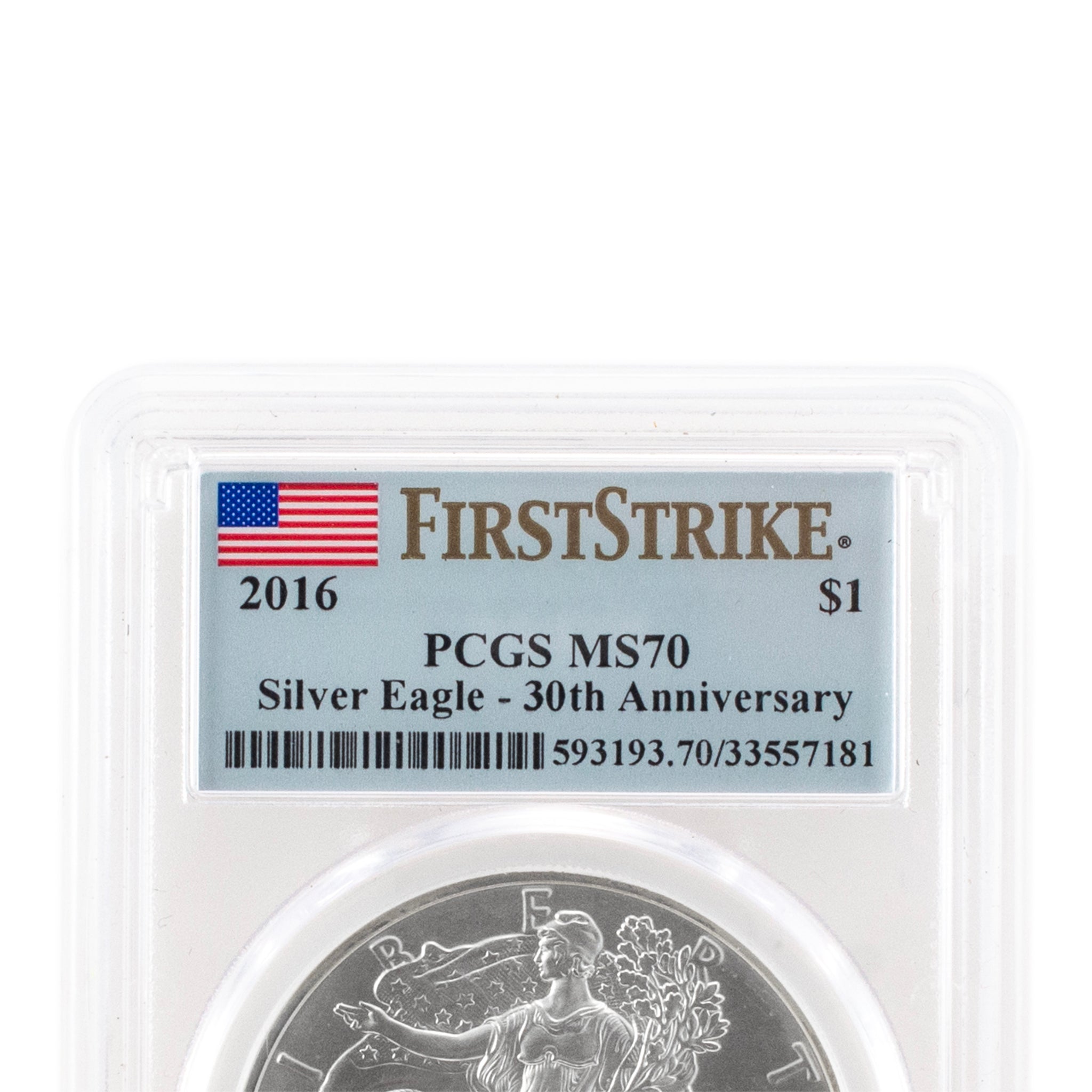 2016 1 Oz PCGS First Strike MS70 999 Fine Silver $1 American Eagle Liberty Coin