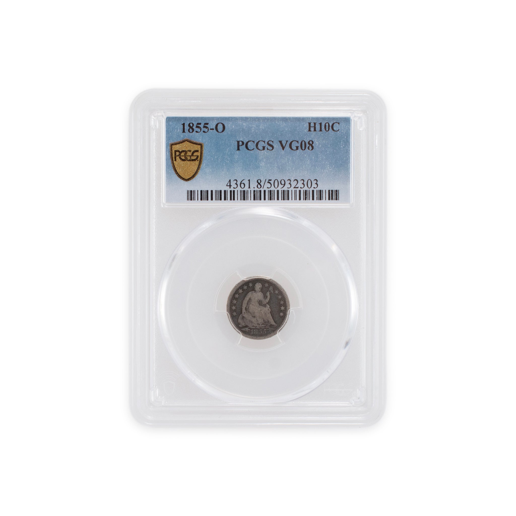 Antique 1855-O H10C Arrows Pcgs VG08 Half Dime Silver Coin