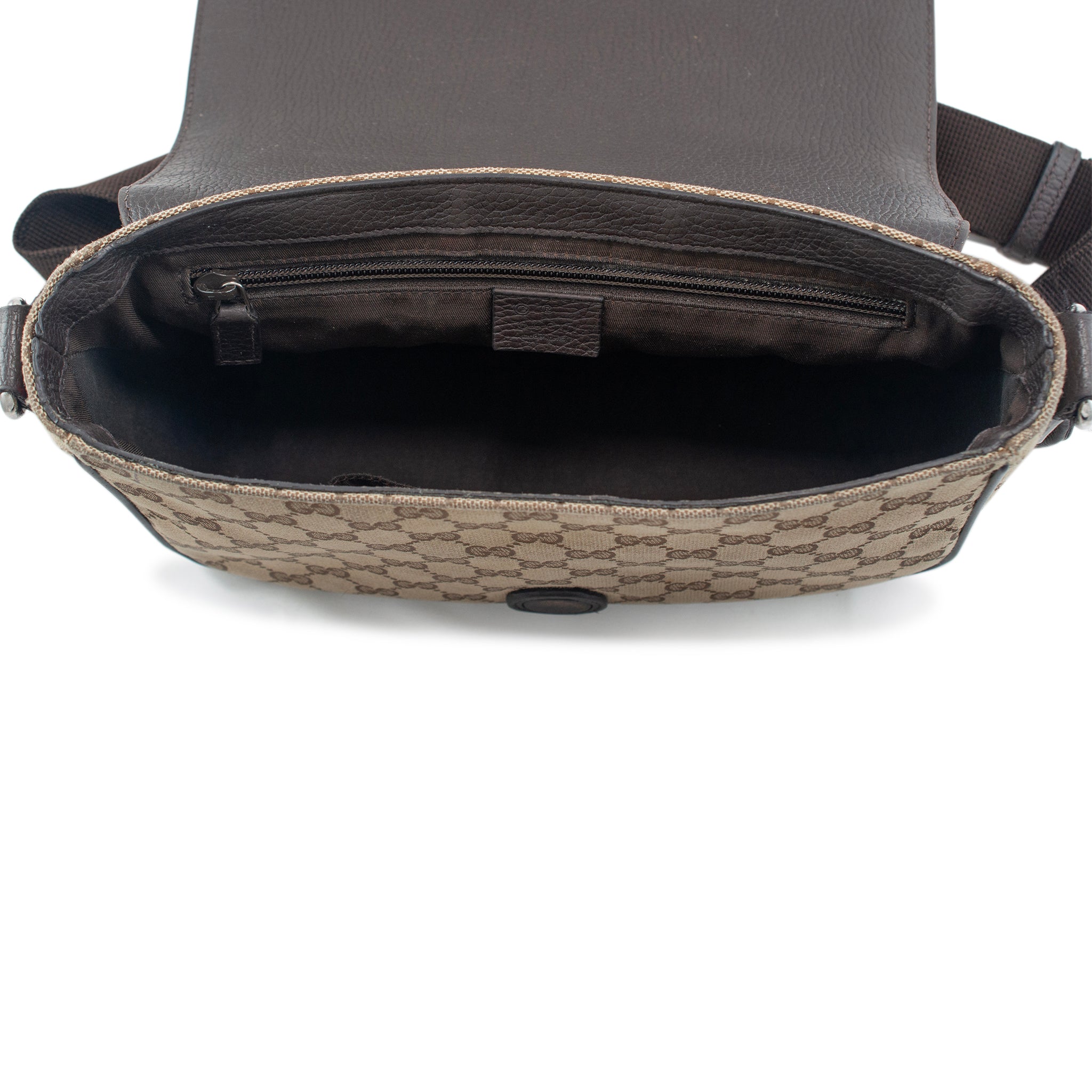 Gucci Monogram GG Canvas 807401990 Brown & Beige Flap Cross Body Messenger Bag