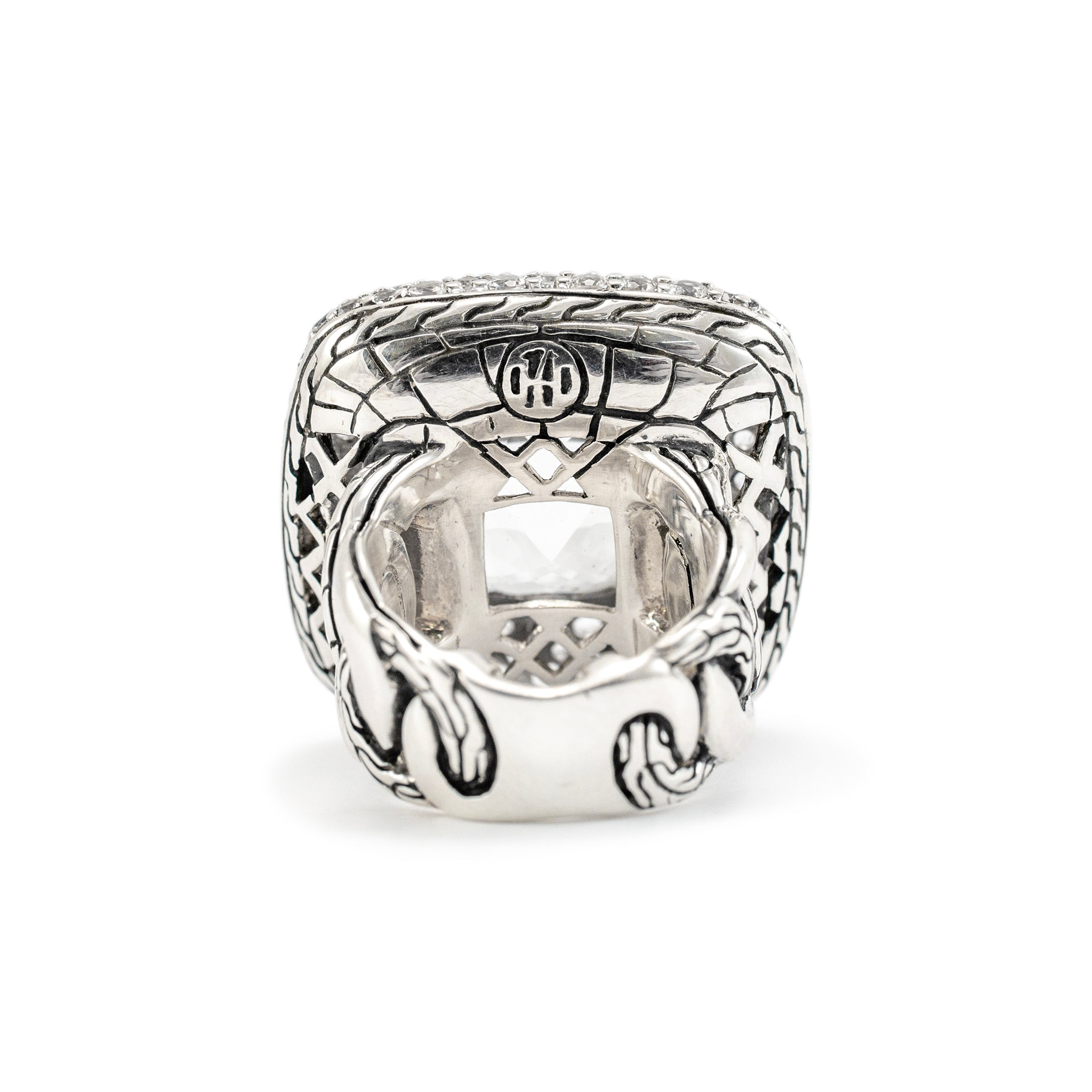 John Hardy Retired White Topaz Batu Klasik Cocktail Ring