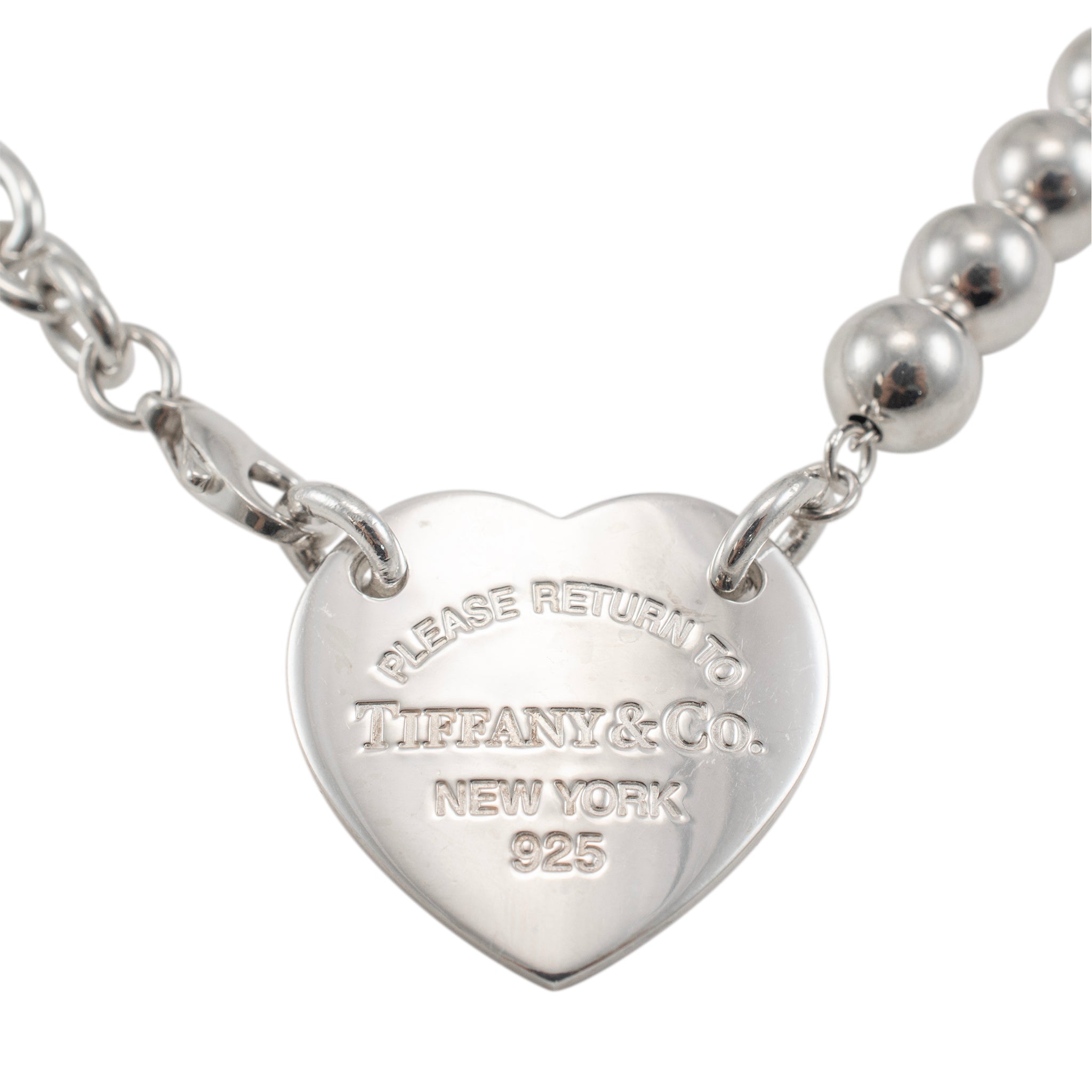 Tiffany & Co. 925 Sterling Silver Return to Tiffany Heart Tag Wrap Necklace