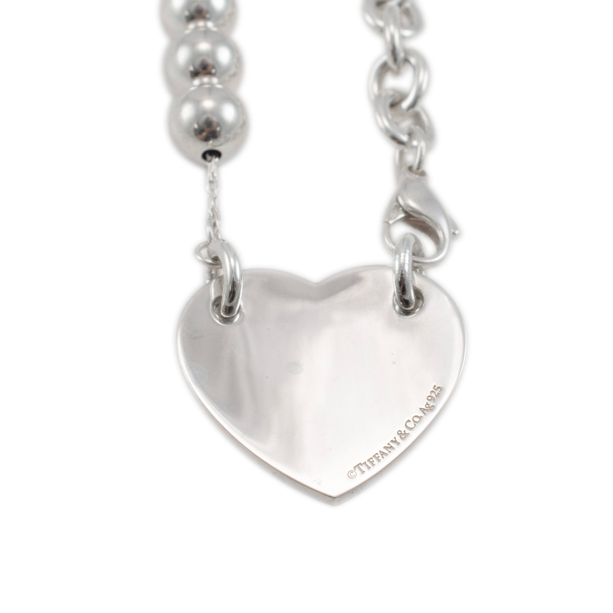 Tiffany & Co. 925 Sterling Silver Return to Tiffany Heart Tag Wrap Necklace
