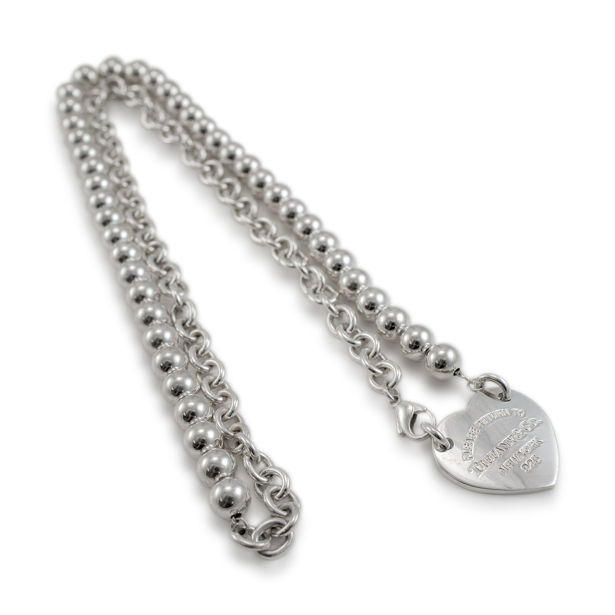 Tiffany & Co. 925 Sterling Silver Return to Tiffany Heart Tag Wrap Necklace