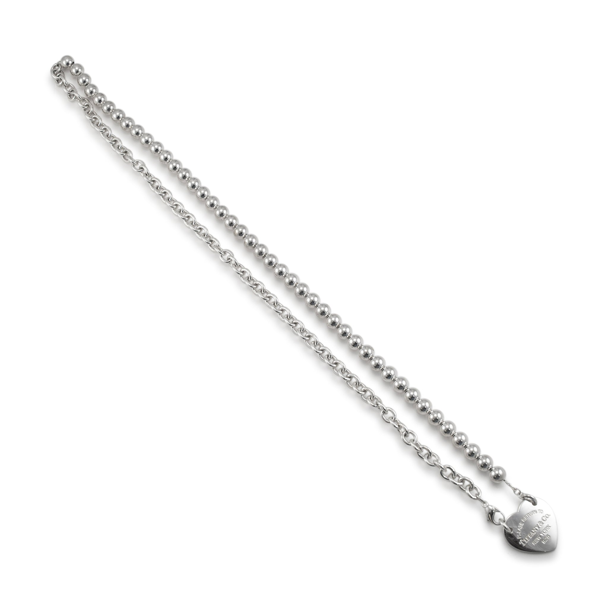 Tiffany & Co. 925 Sterling Silver Return to Tiffany Heart Tag Wrap Necklace