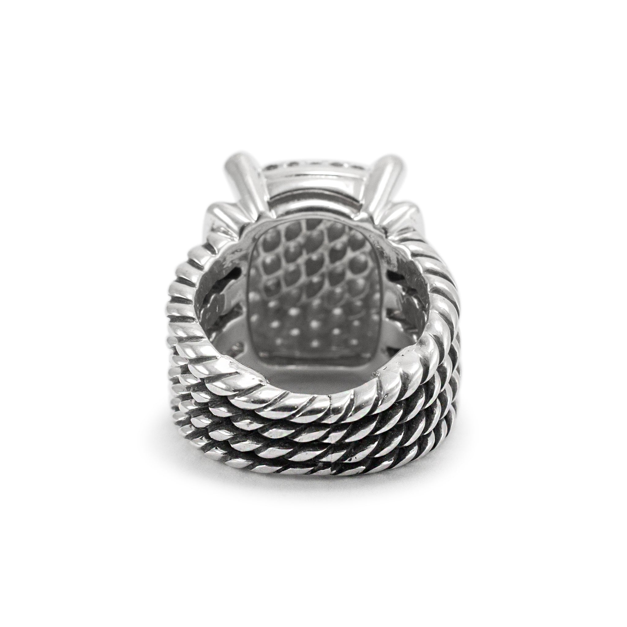 David Yurman 925 Sterling Silver Wheaton Diamond Cocktail Ring