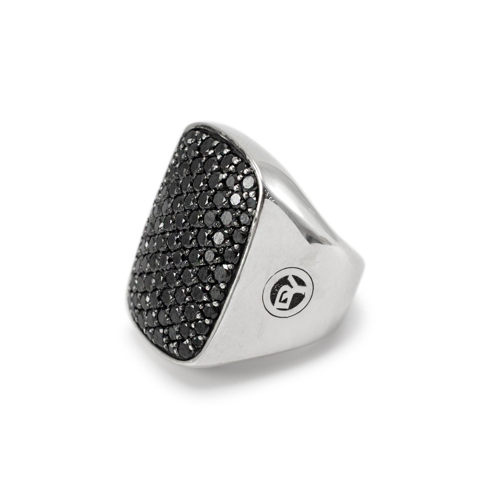 David Yurman 925 Sterling Silver Pave Black Diamonds Cocktail Ring