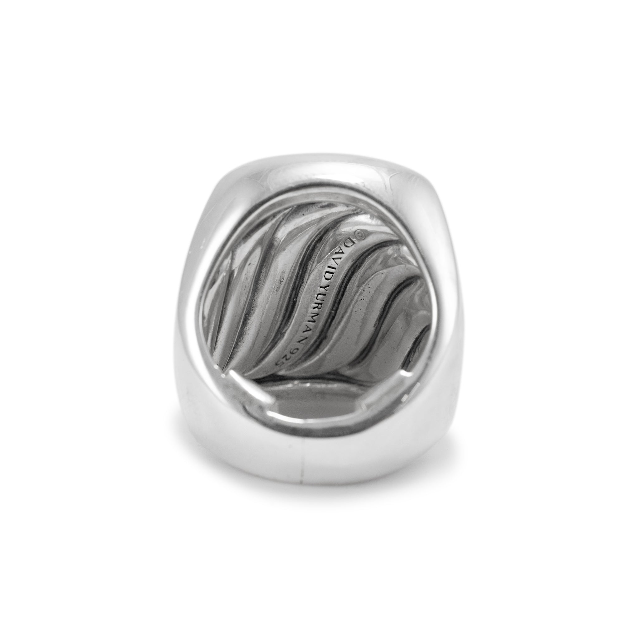 David Yurman 925 Sterling Silver Pave Black Diamonds Cocktail Ring