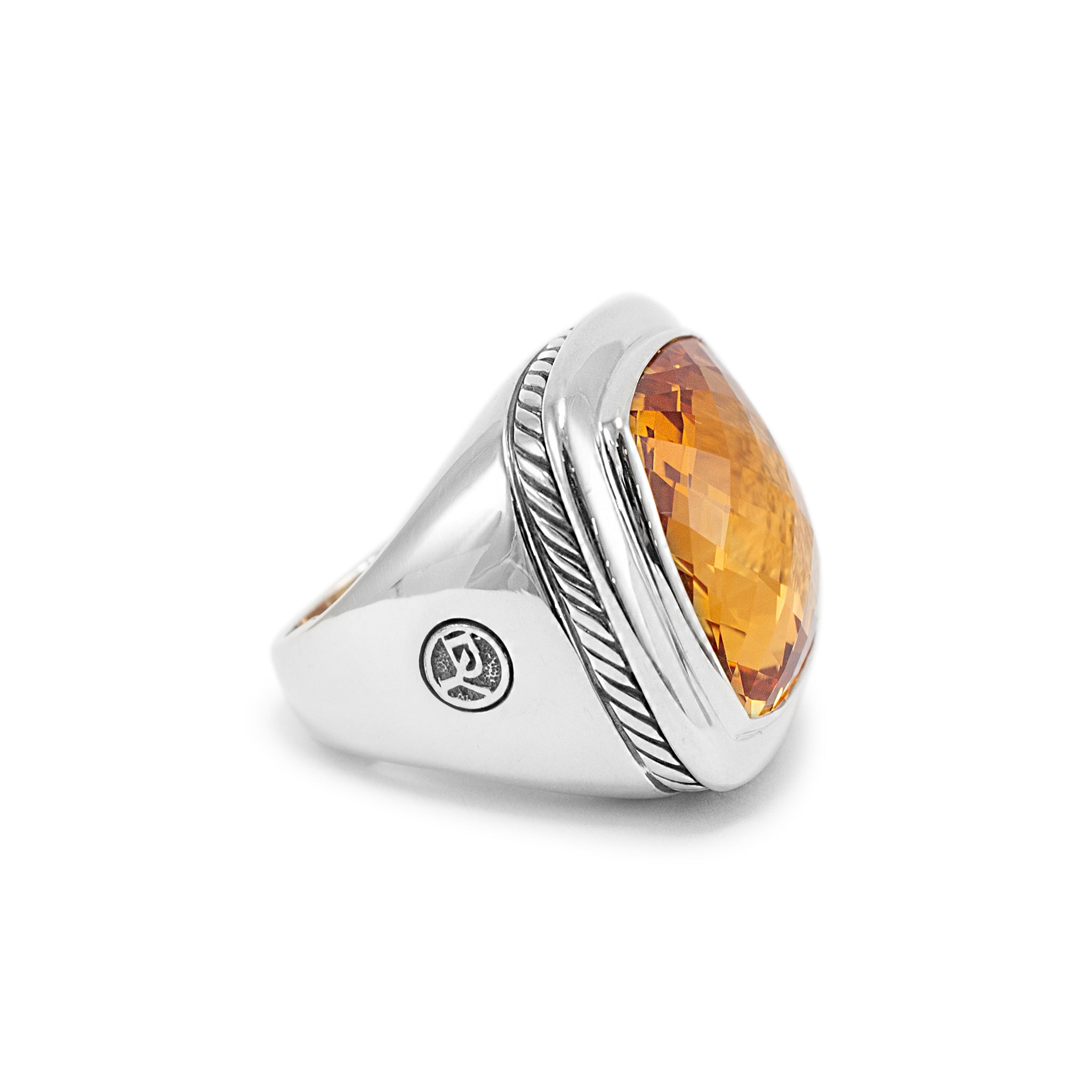 David Yurman 925 Sterling Silver Citrine Albion Cocktail Ring