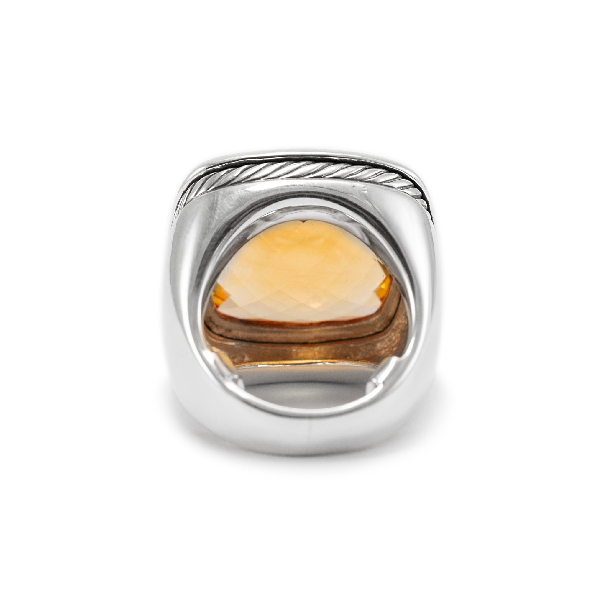 David Yurman 925 Sterling Silver Citrine Albion Cocktail Ring