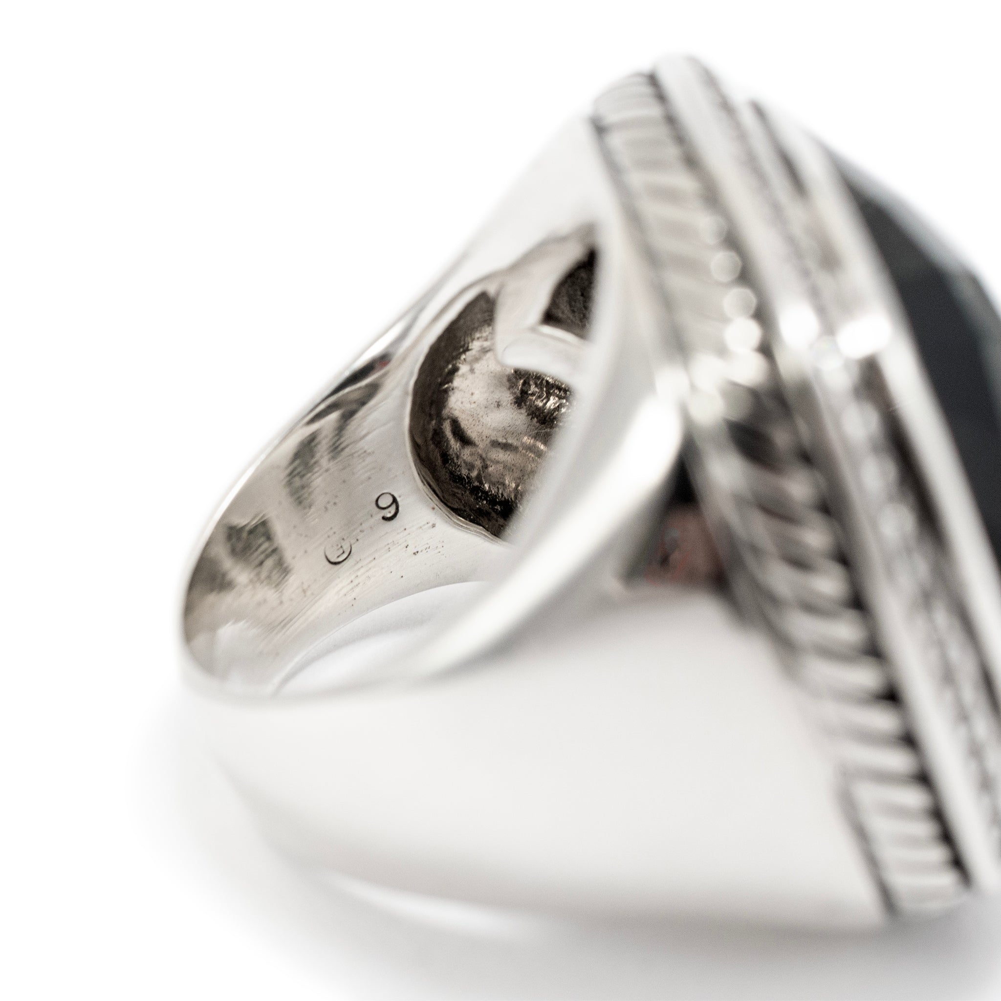 David Yurman 925 Sterling Silver Black Onyx Halo Diamond Albion Cocktail Ring