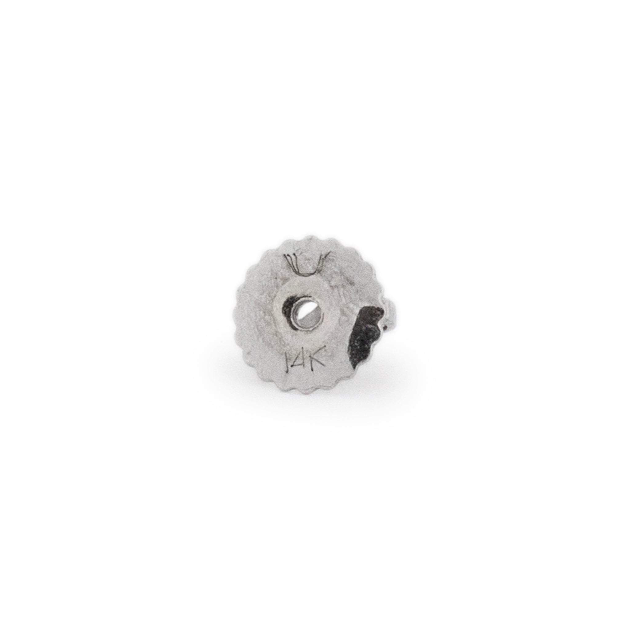 14K White Gold Screw Backs 4-Prong Diamond Stud Earrings