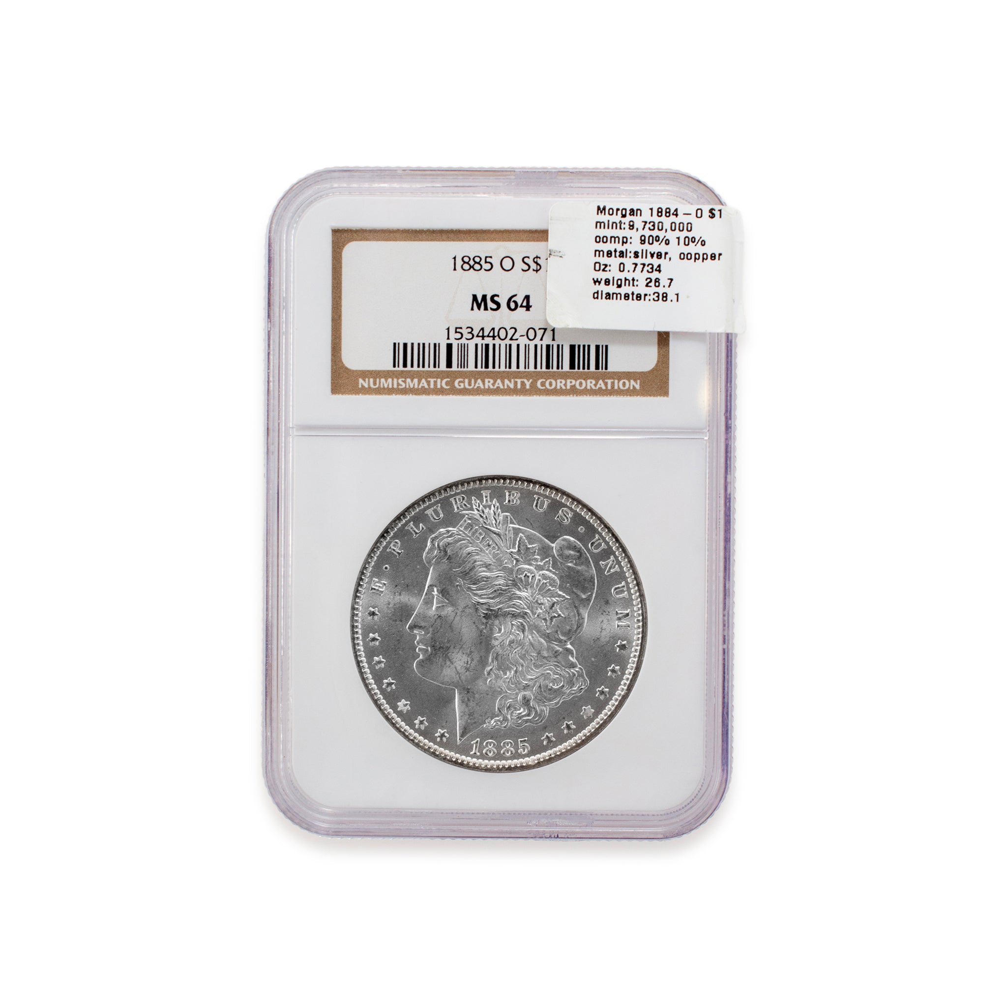 1885-O NGC MS64 Silver $1 Morgan Coin