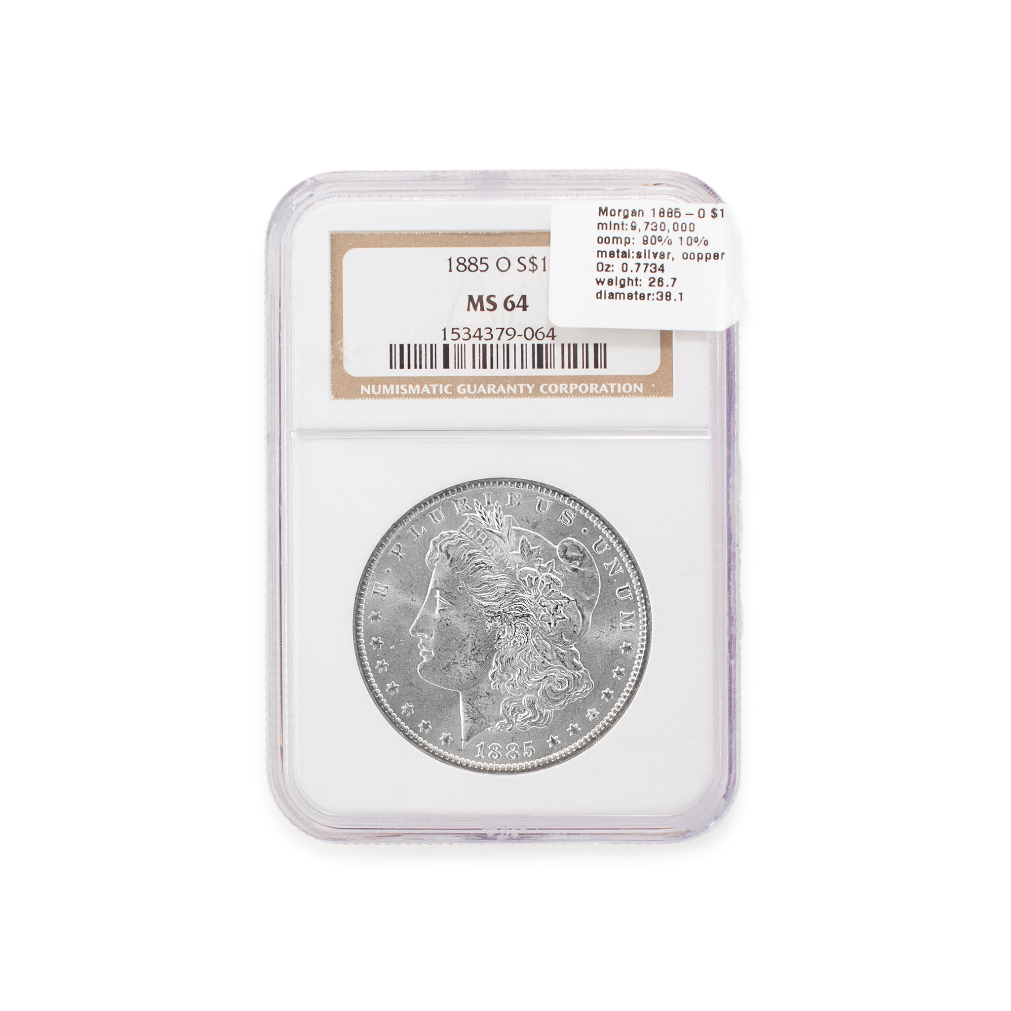 1885-O NGC MS64 Silver $1 Morgan Coin