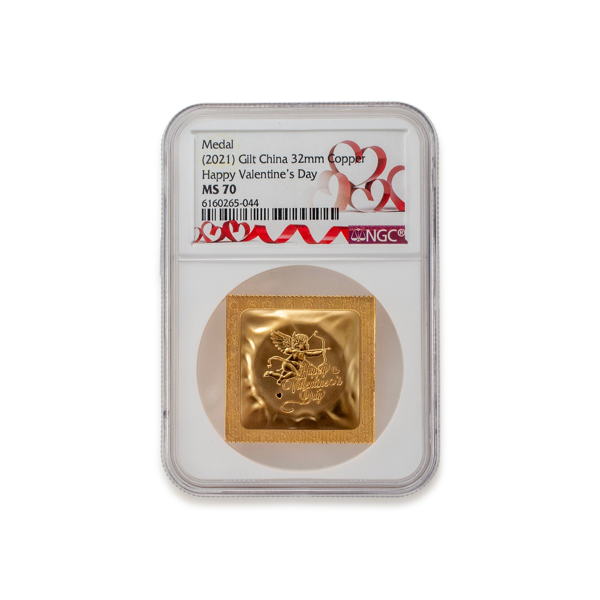 2021 NGC MS70 Silver & Copper China Happy Valentines Medal Set of 3