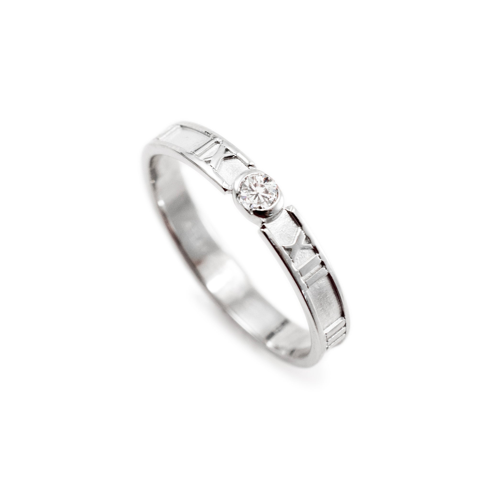 Tiffany & Co. 18K White Gold Atlas Diamond Band Ring