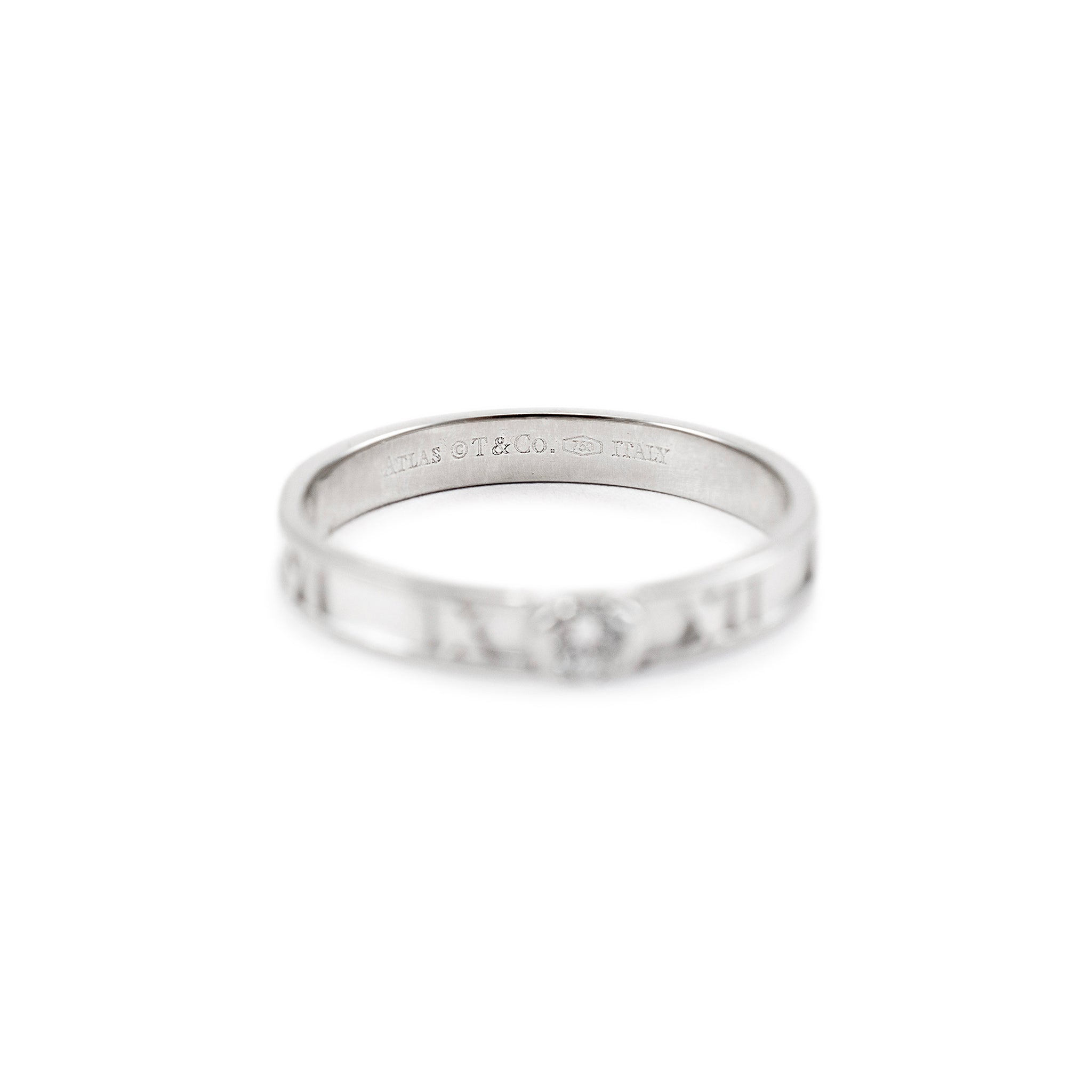 Tiffany & Co. 18K White Gold Atlas Diamond Band Ring