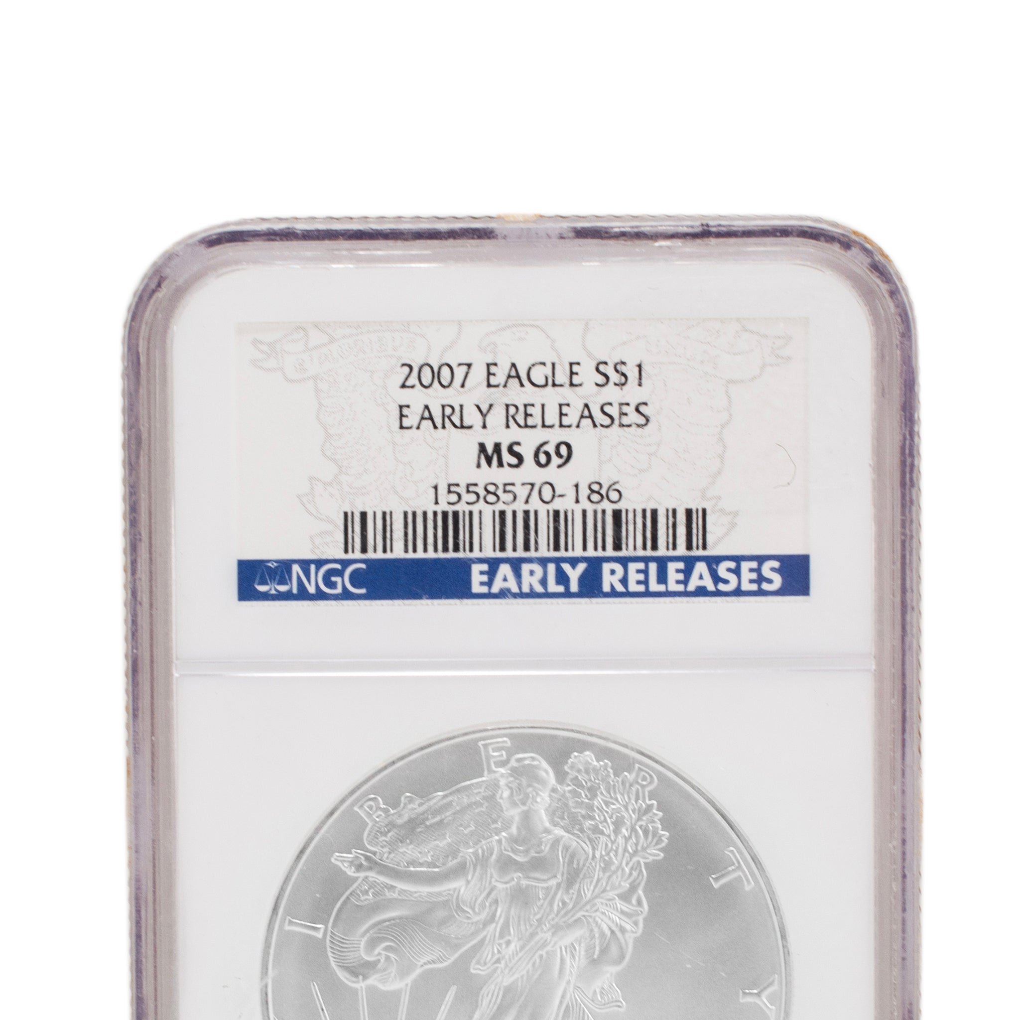 2007 1 Oz NGC MS 69 1$ Fine Silver Early Releases American Eagle Liberty Coin