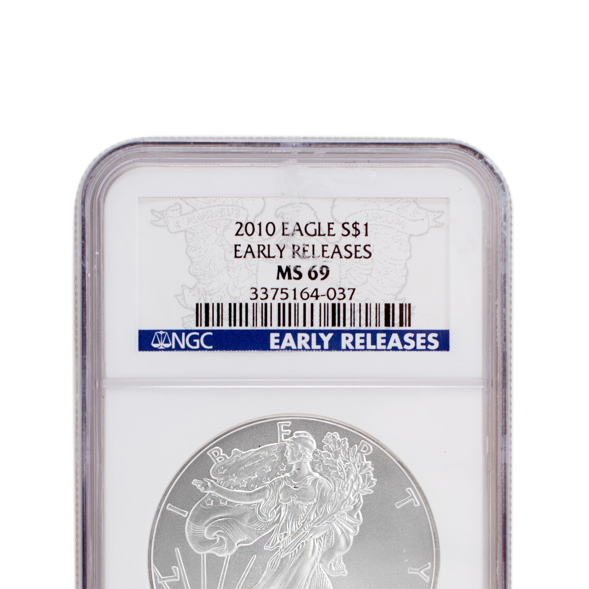 2010 1 Oz NGC MS 69 1$ Fine 999 Silver American Eagle Liberty Coin