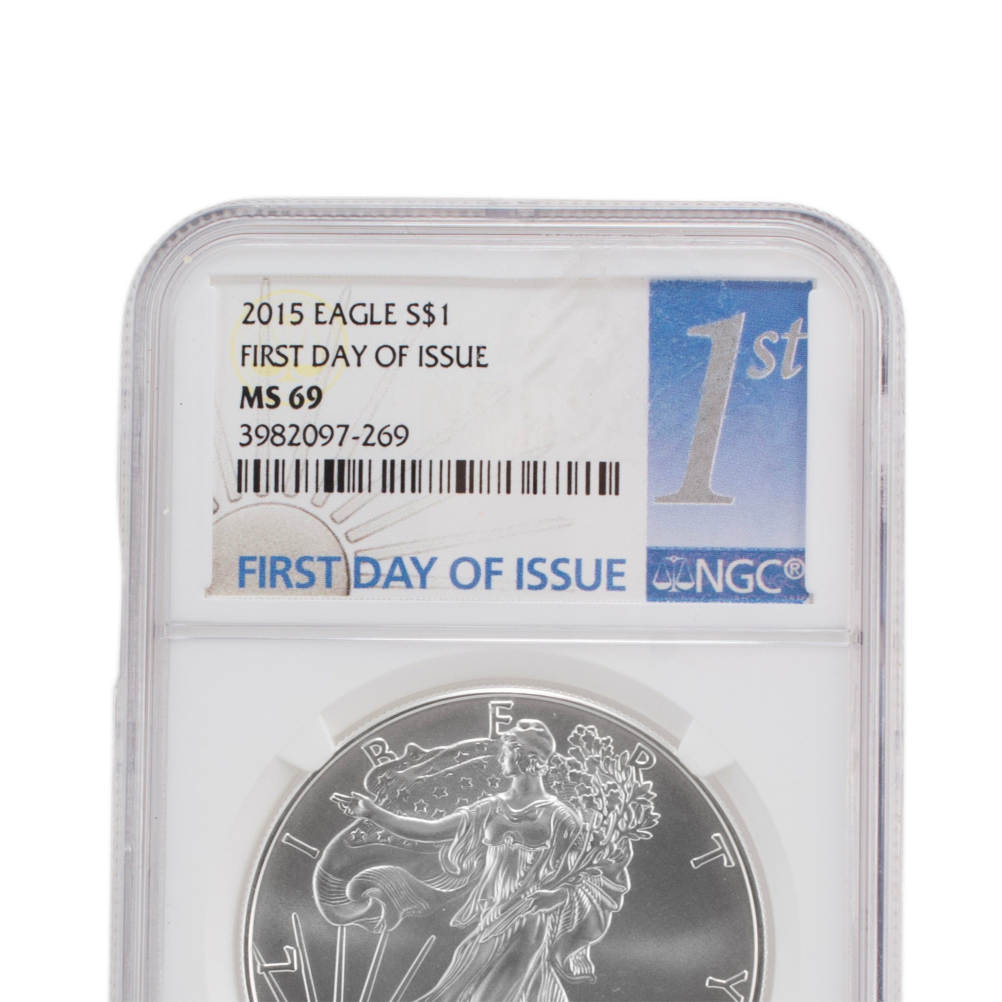 2015 1 Oz NGC MS 69 1$ Fine 999 Silver American Eagle Liberty Coin