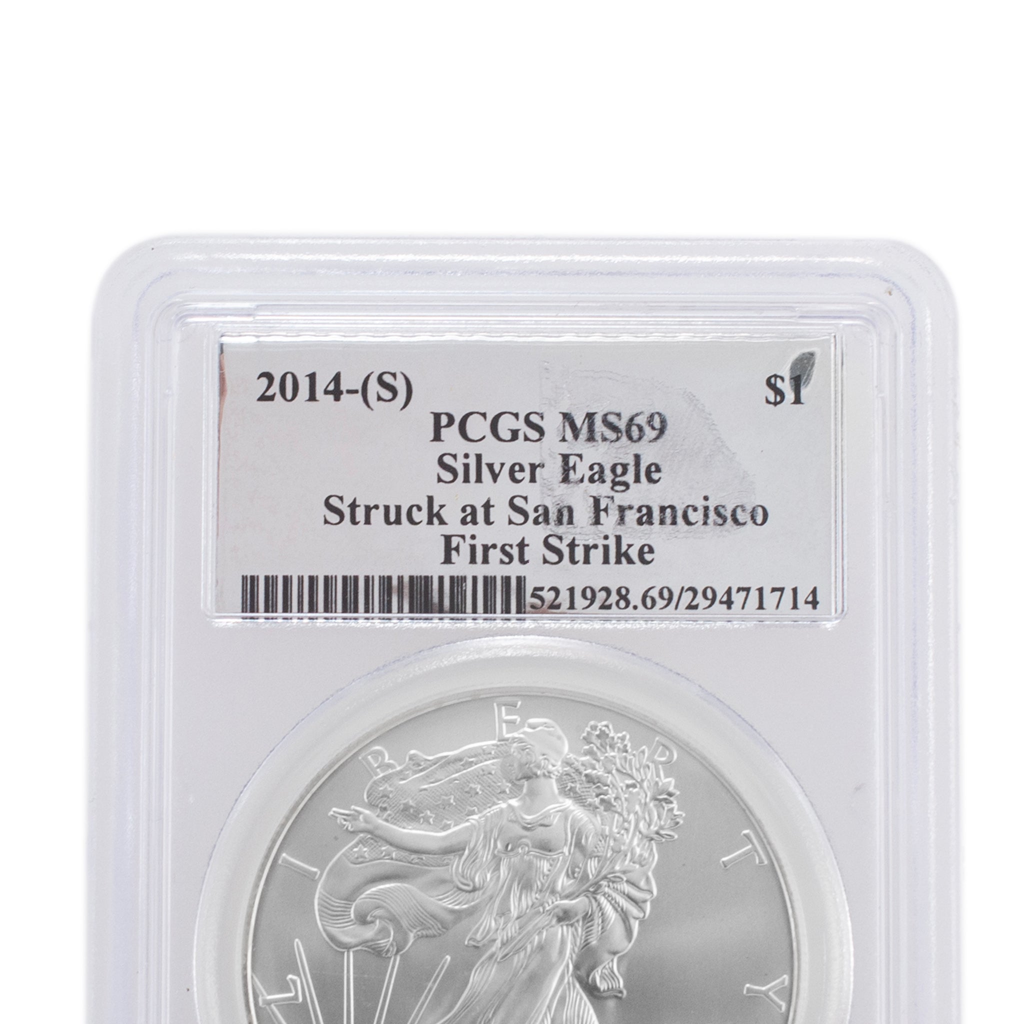 2014-S PCGS MS69 First Strike 1OZ 999 Silver $1 American Eagle Liberty Coin