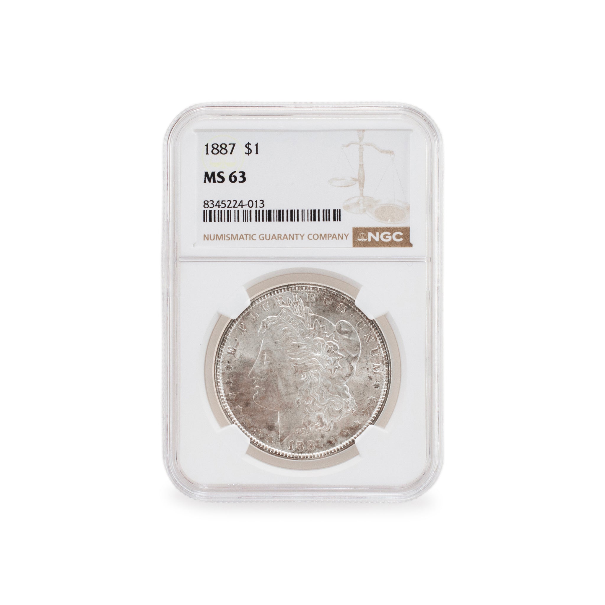 1887 NGC MS63 Silver $1 Morgan Coin