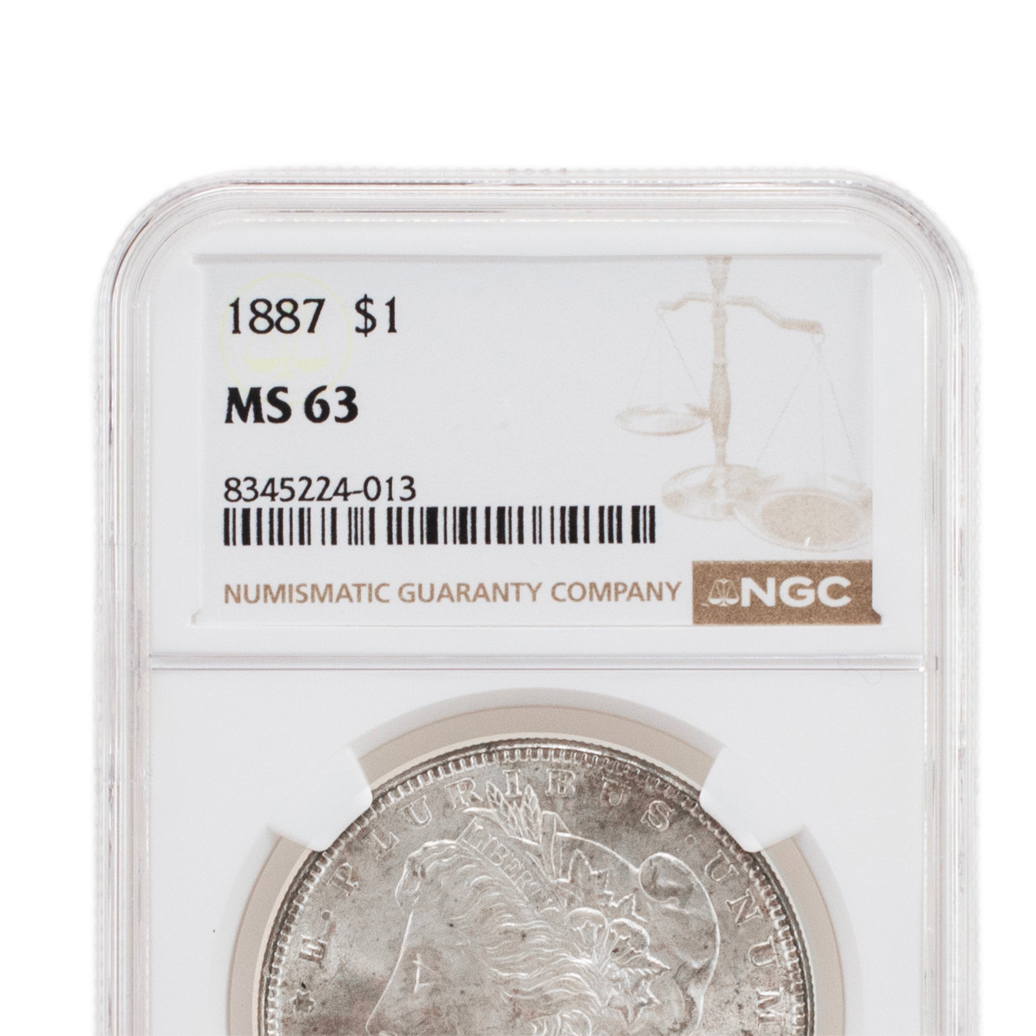 1887 NGC MS63 Silver $1 Morgan Coin
