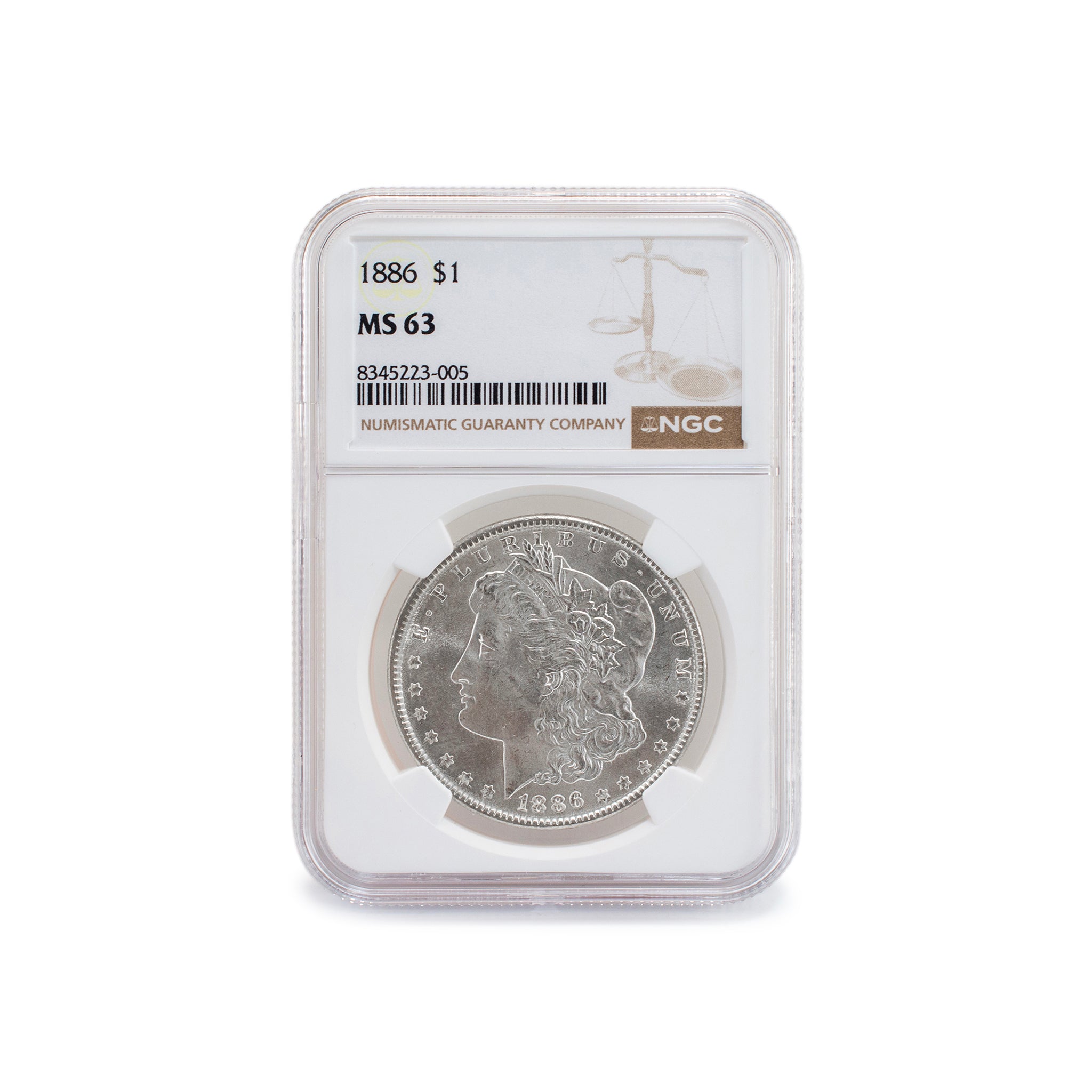 1886 NGC MS63 Silver $1 Morgan Coin