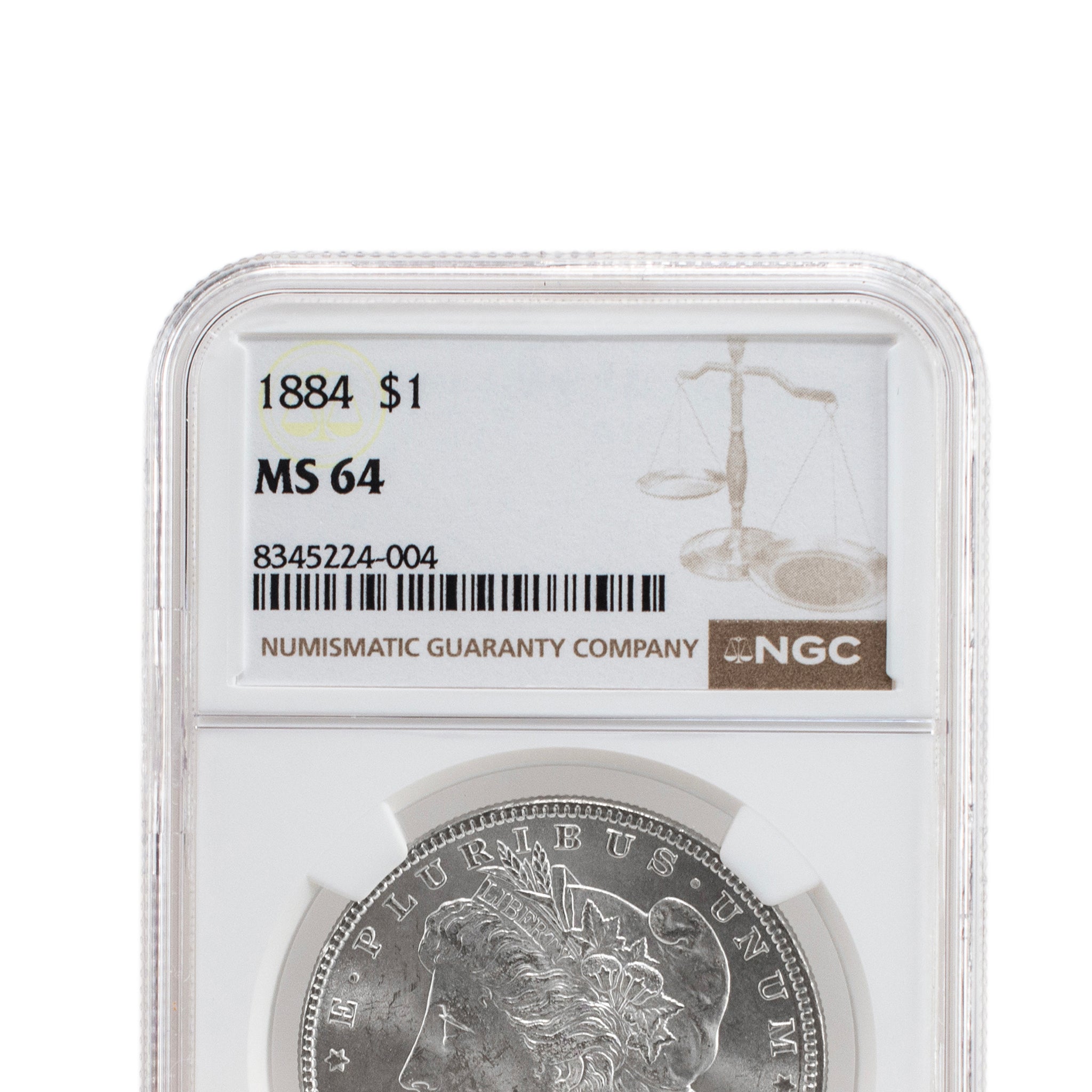 1884 NGC MS63 Silver $1 Morgan Coin