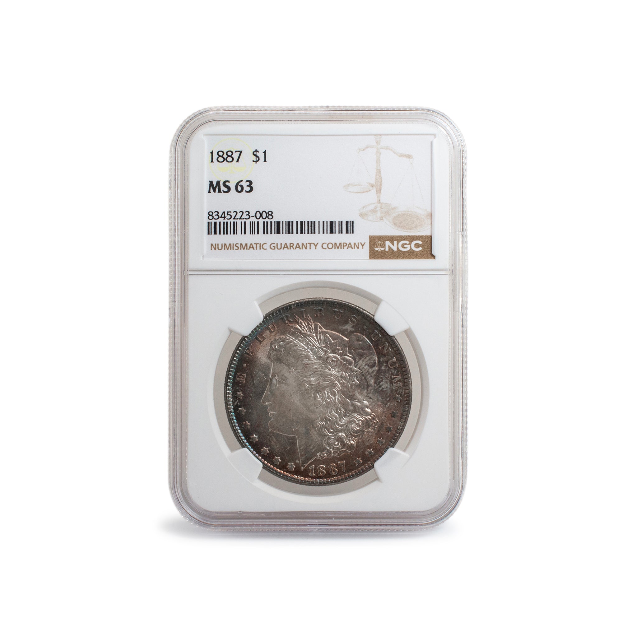 1887 NGC MS63 Silver $1 Morgan Coin