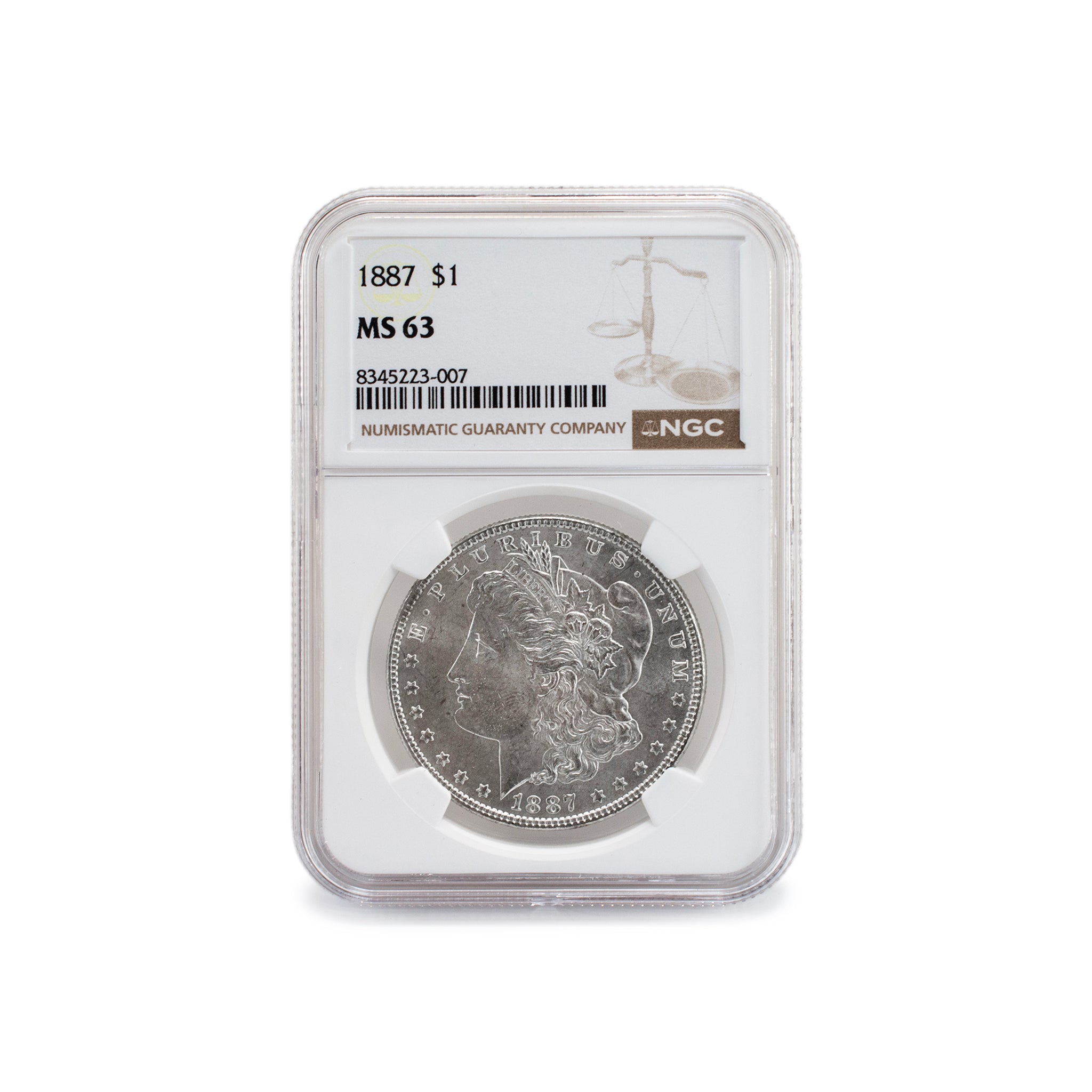 1887 NGC MS 63 Silver $1 Morgan Coin