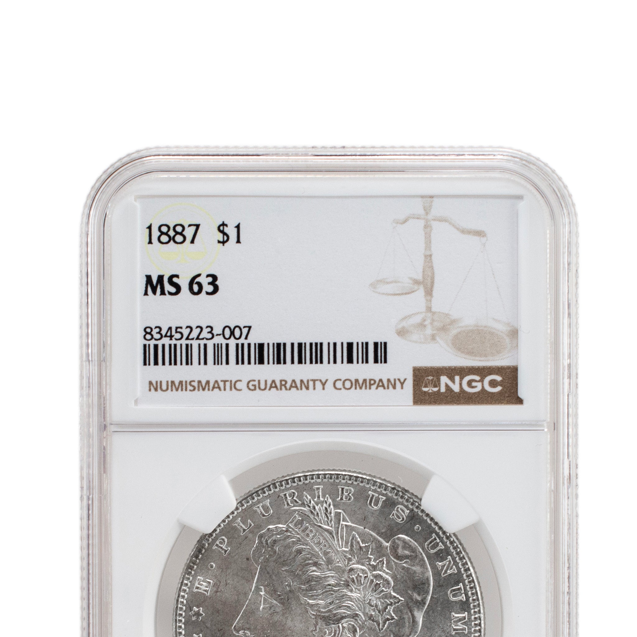 1887 NGC MS 63 Silver $1 Morgan Coin