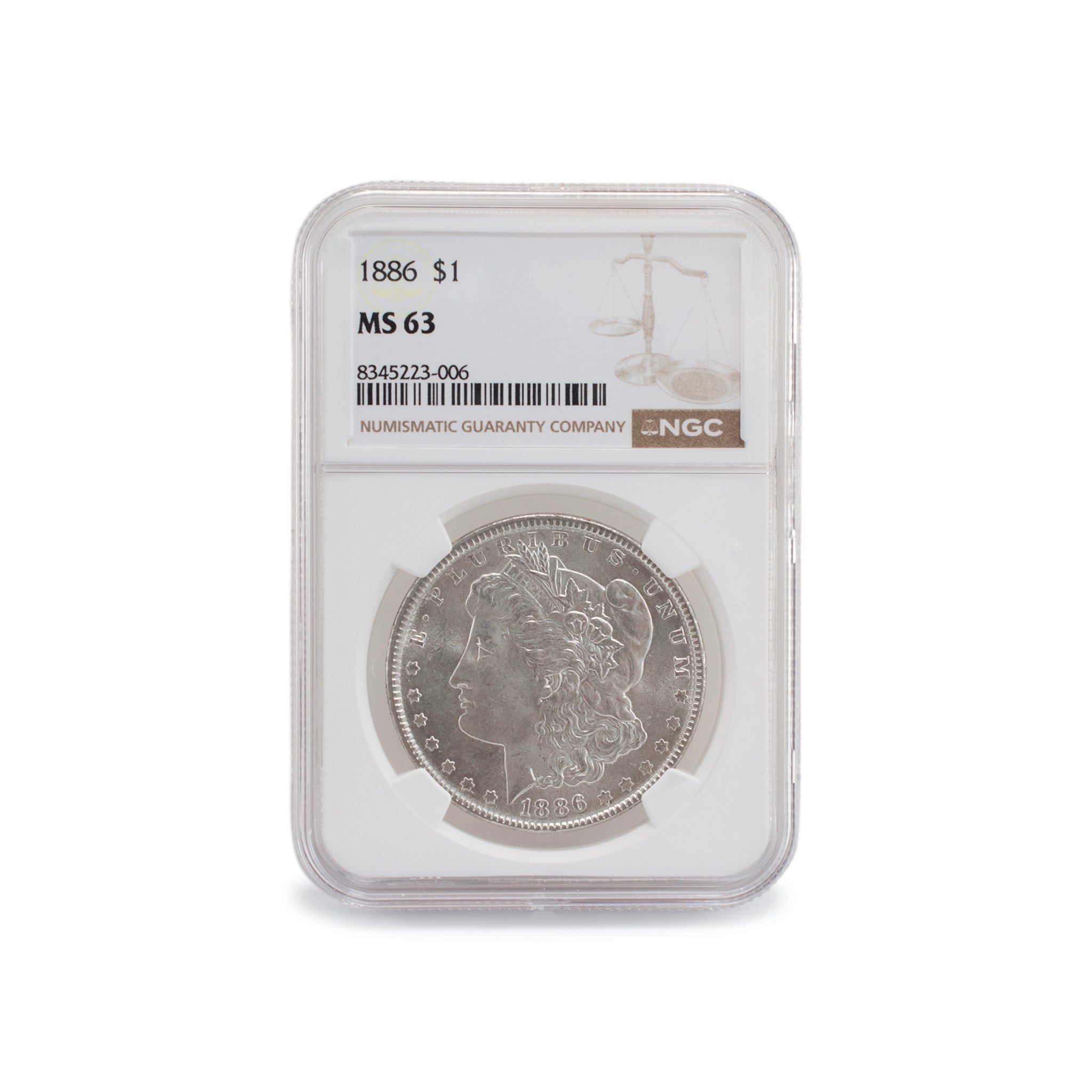 1886 NGC MS63 Silver $1 Morgan Coin